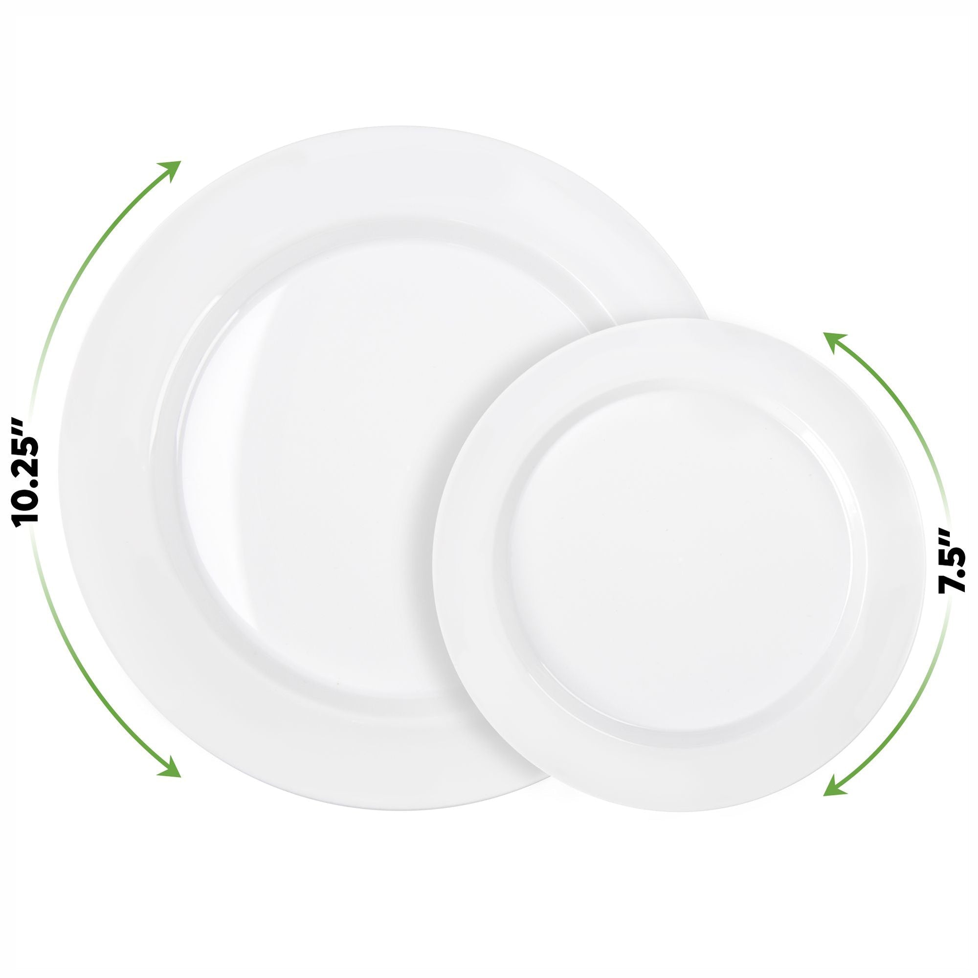 100ct Combo White Plastic Plates - Comfy Package
