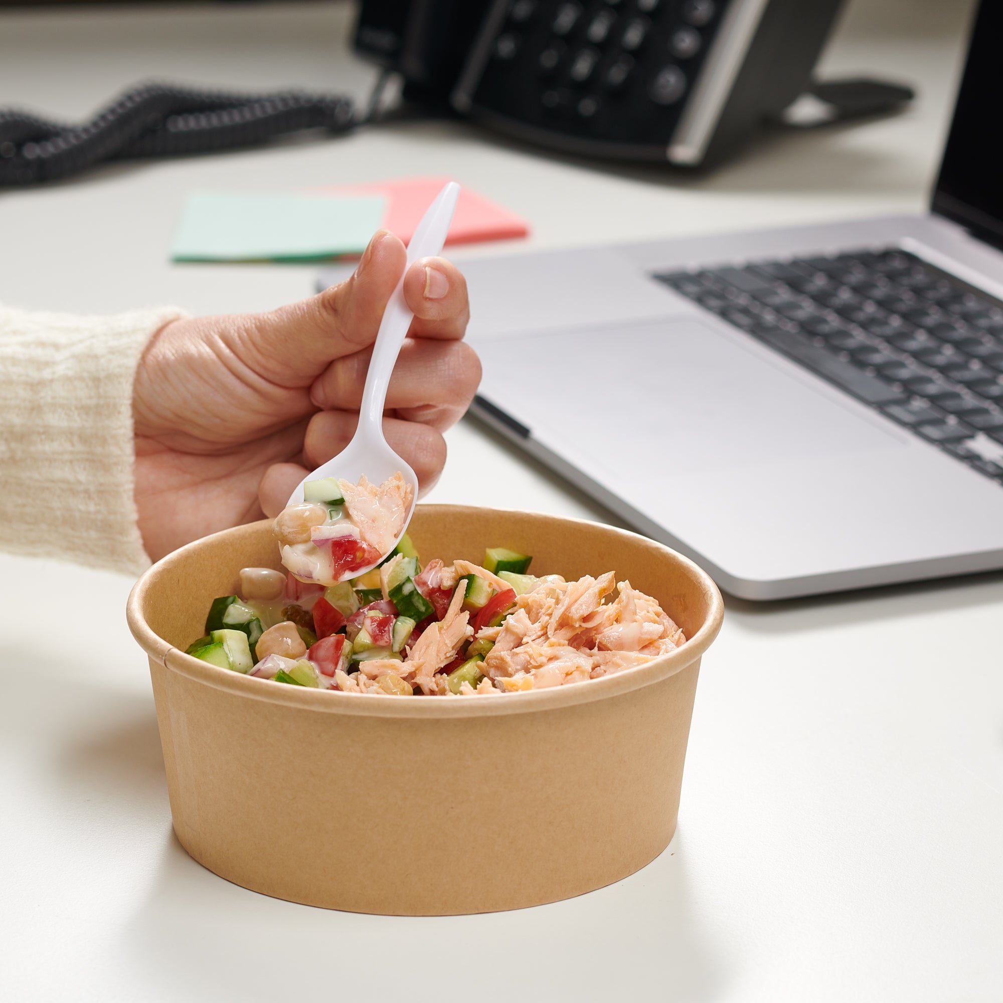 Light-Weight White Disposable Plastic Soup Spoons - Comfy Package