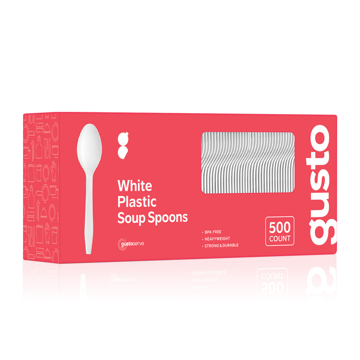 3000ct Extra Heavyweight Disposable White Plastic Soup Spoons - Comfy Package