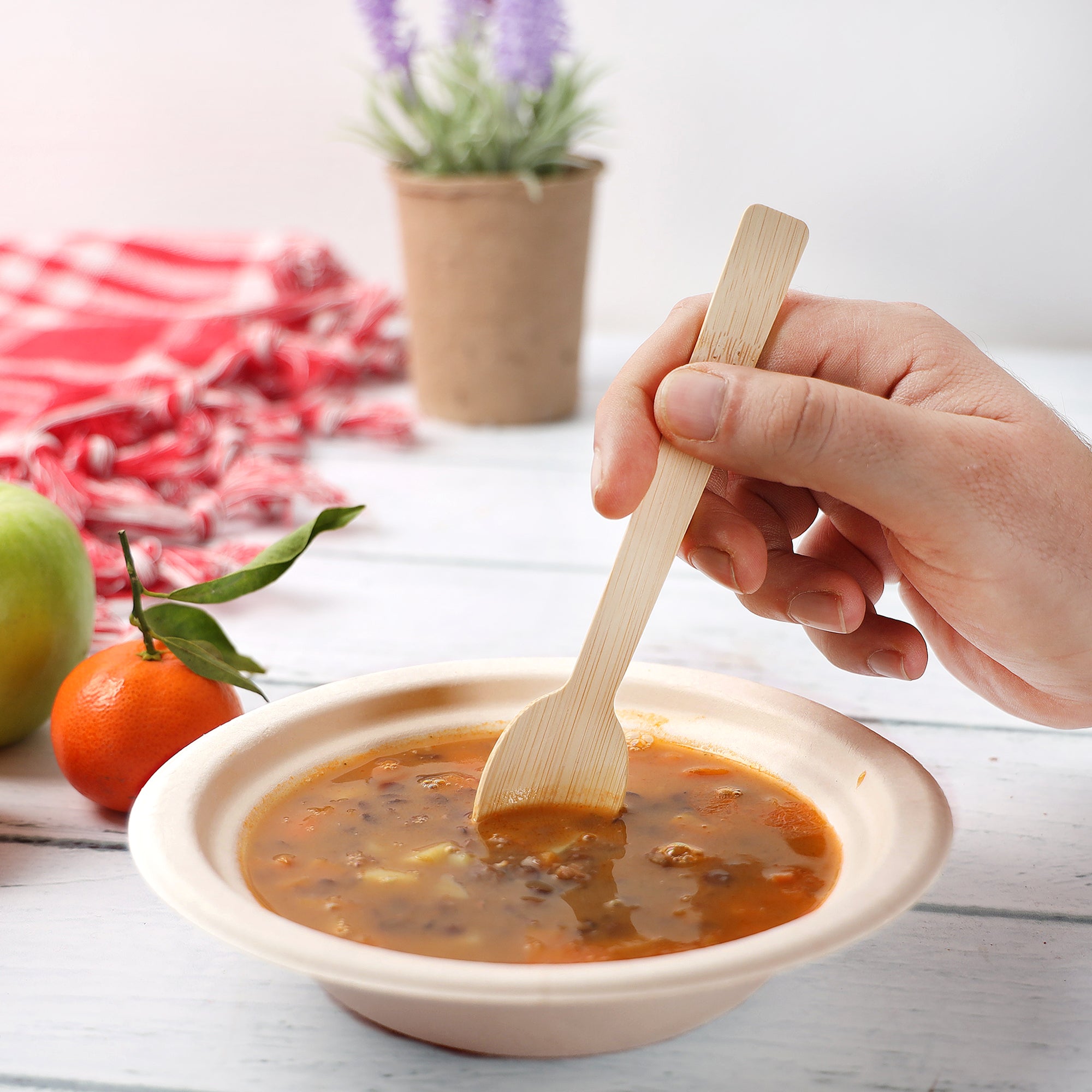 Natural Bamboo Disposable Spoons - Comfy Package