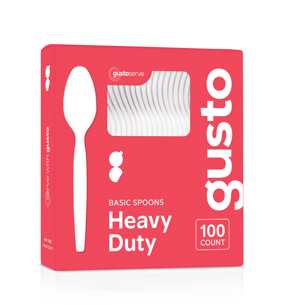 1800ct Heavy Duty Disposable Basic Plastic Spoons - White - Comfy Package