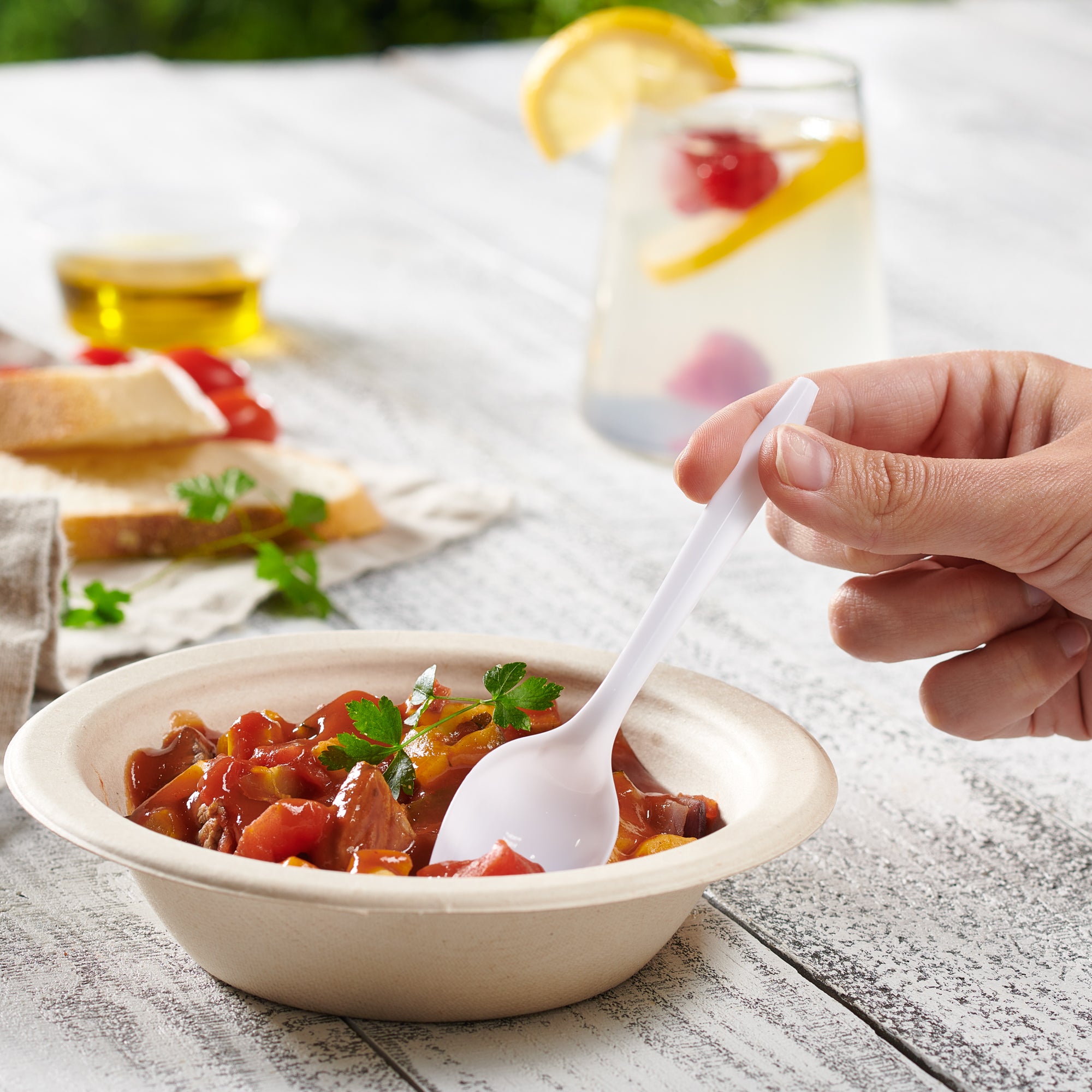 Light-Weight White Disposable Plastic Tea Spoons