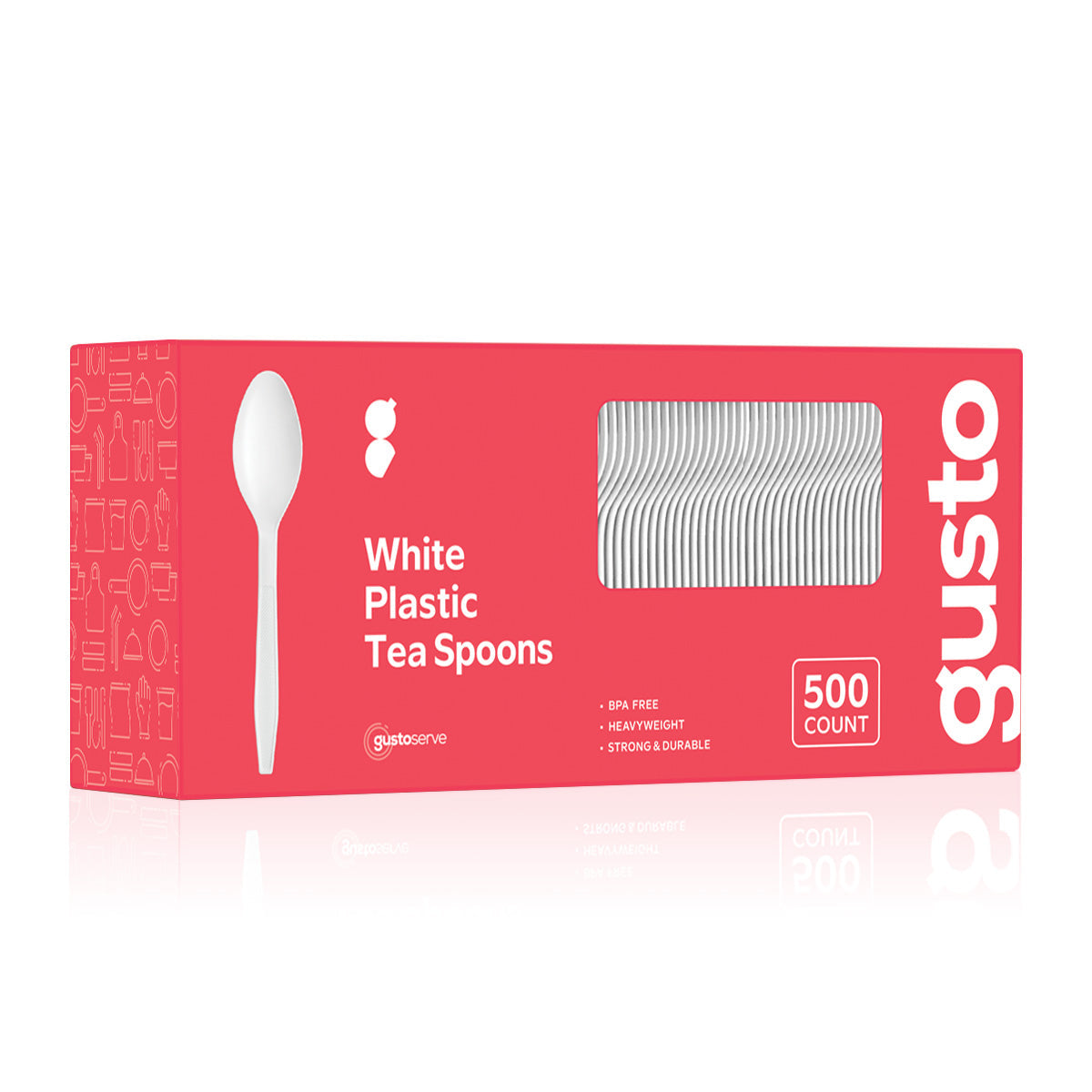 3000ct Extra Heavyweight Disposable White Plastic Tea Spoons - Comfy Package