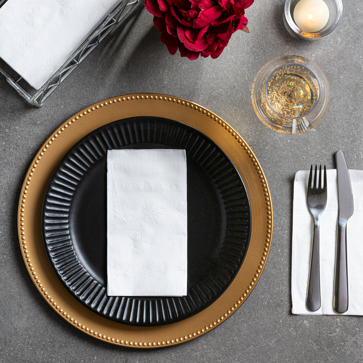2400ct Paper Dinner Napkins Disposable 2-Ply White Party Napkins