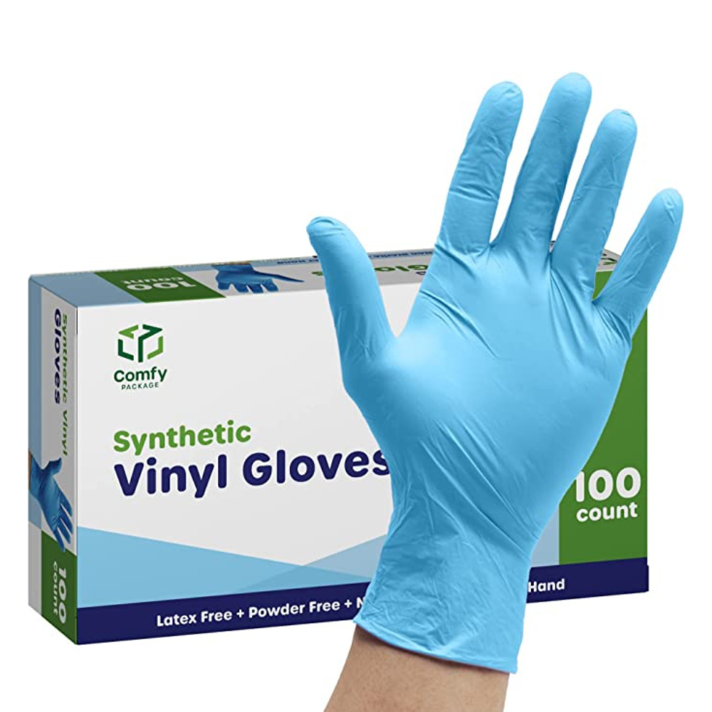 1000ct Synthetic Vinyl Blend Disposable Plastic Gloves X-Large - Comfy Package