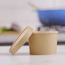 12 oz. Paper Food Containers With Vented Lids, To Go Hot Soup Bowls, Disposable Ice Cream Cups, Kraft