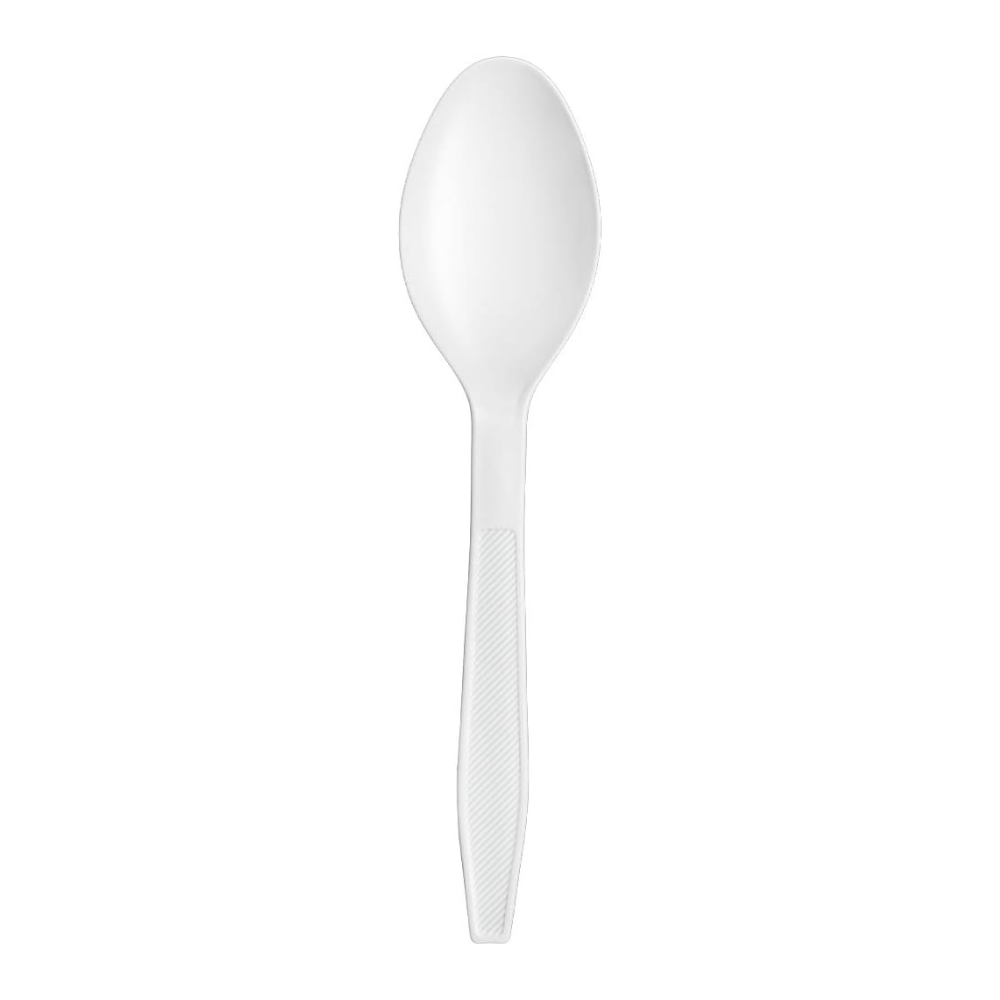 3000ct Extra Heavyweight Disposable White Plastic Tea Spoons - Comfy Package
