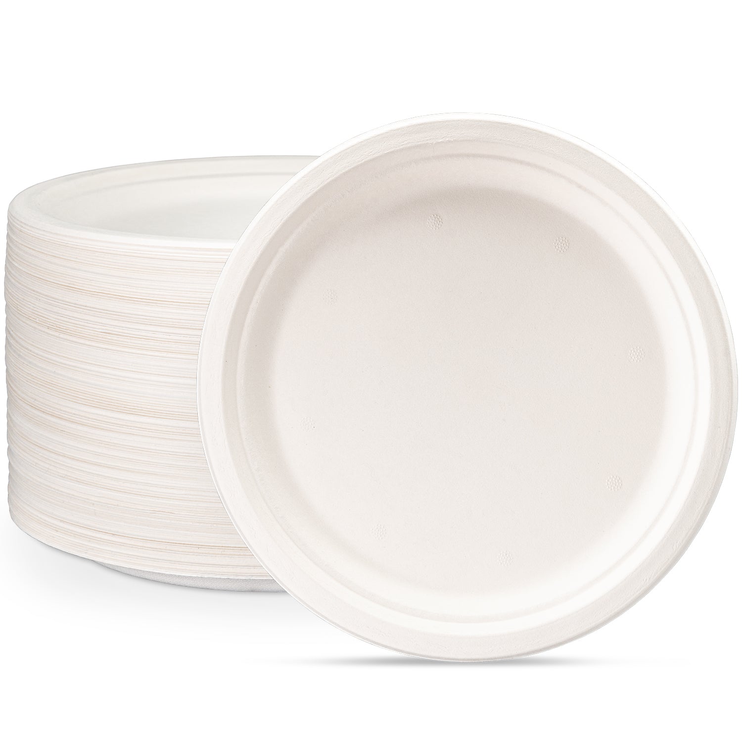 10 Inch Heavy-Duty Plates Eco-Friendly 100% Compostable Disposable Sugarcane Paper Plates
