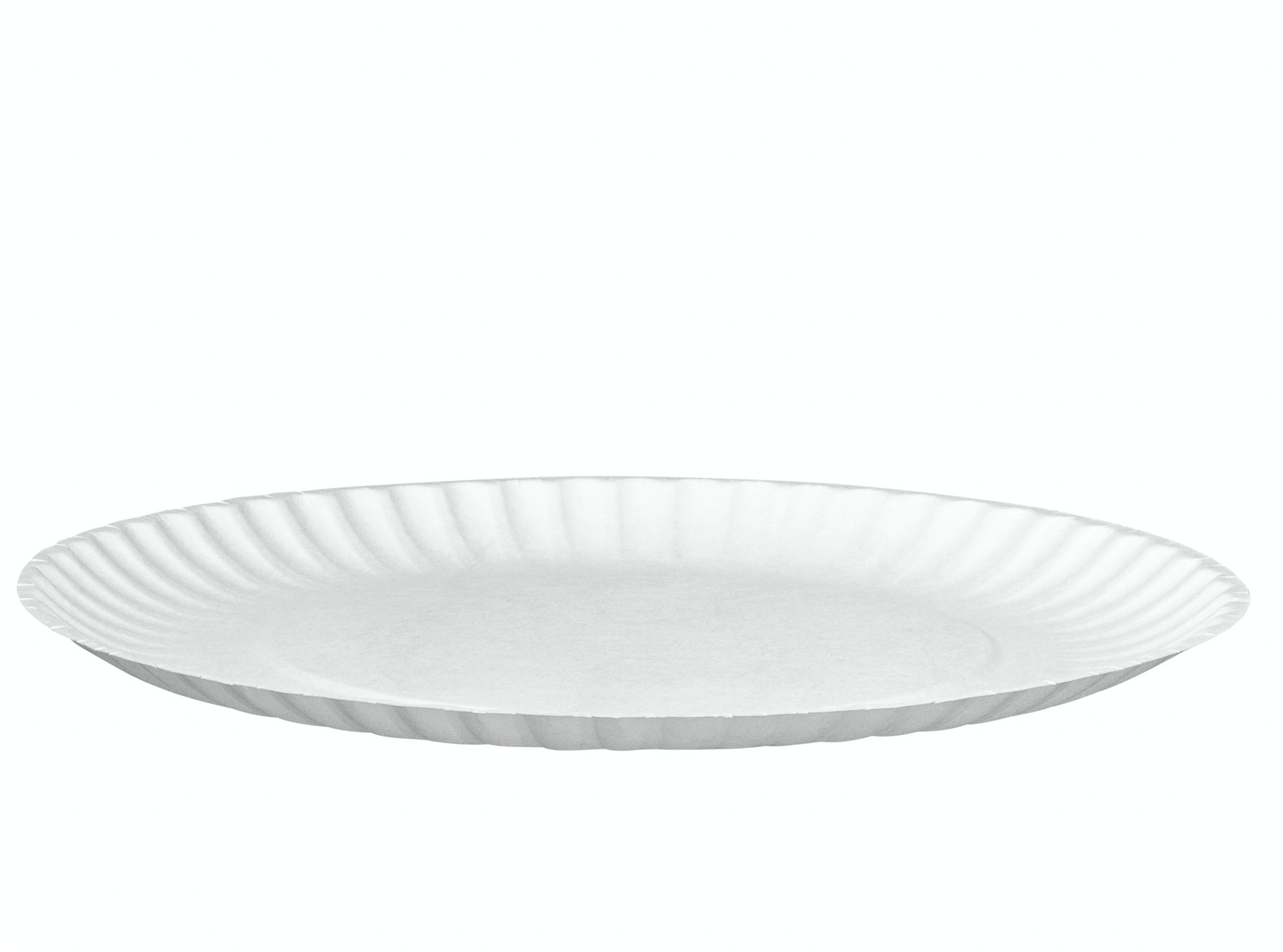 9 Inch Disposable White Uncoated Paper Plates - Large - Comfy Package