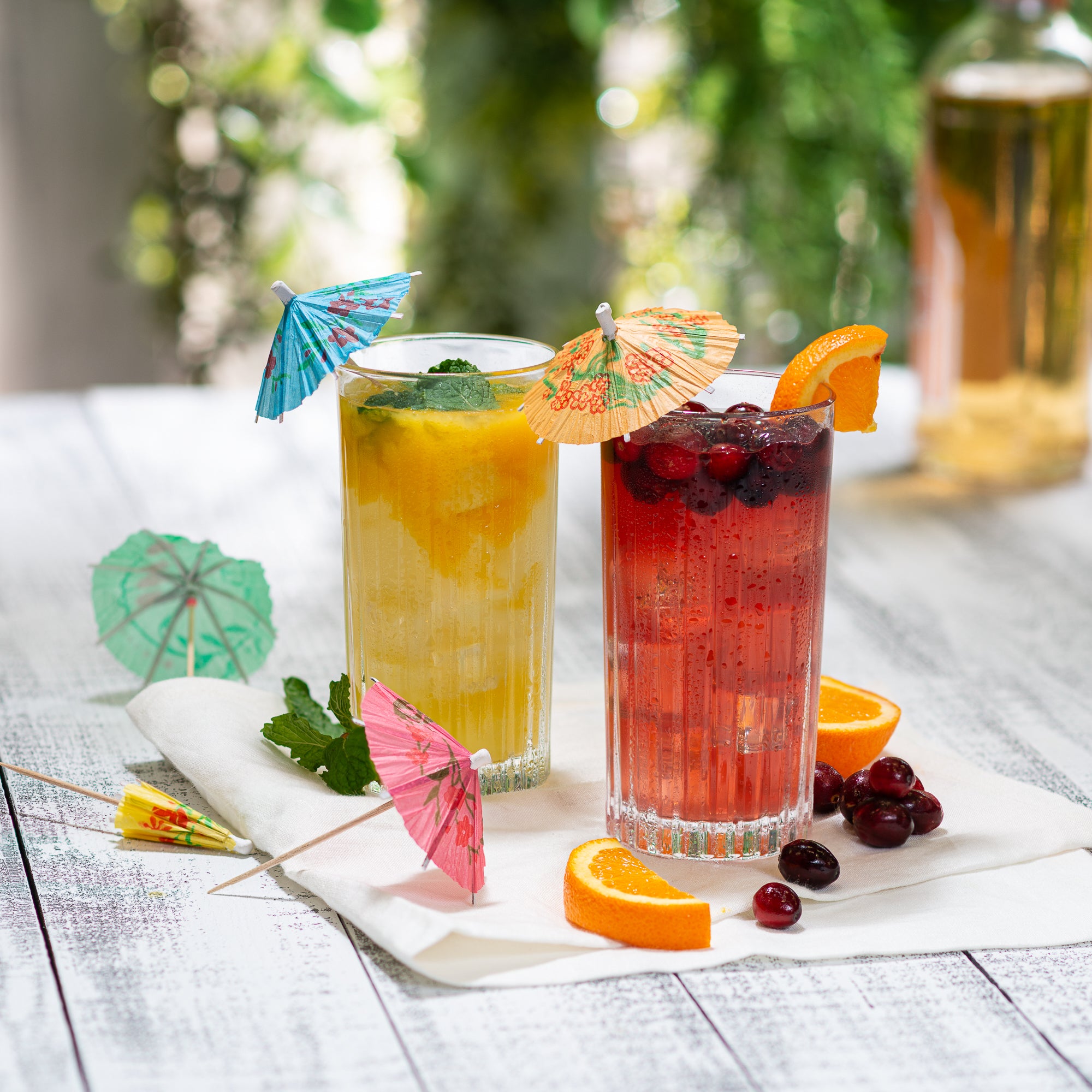 Umbrella Cocktail Drink Picks - Assorted Tropical Colors Party Toothpicks - Comfy Package