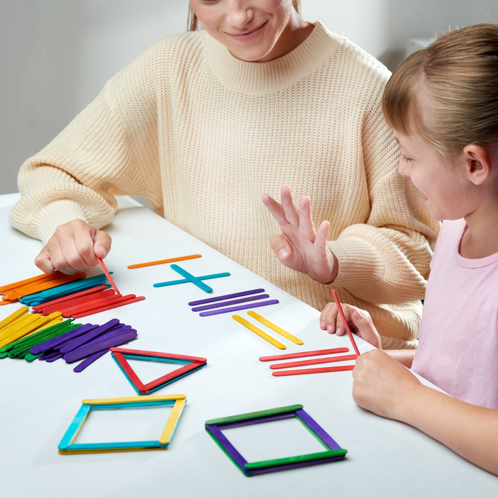 Colored Popsicle Sticks for Crafts - 4.5 Inch Multi-Purpose Wooden Sticks - Comfy Package
