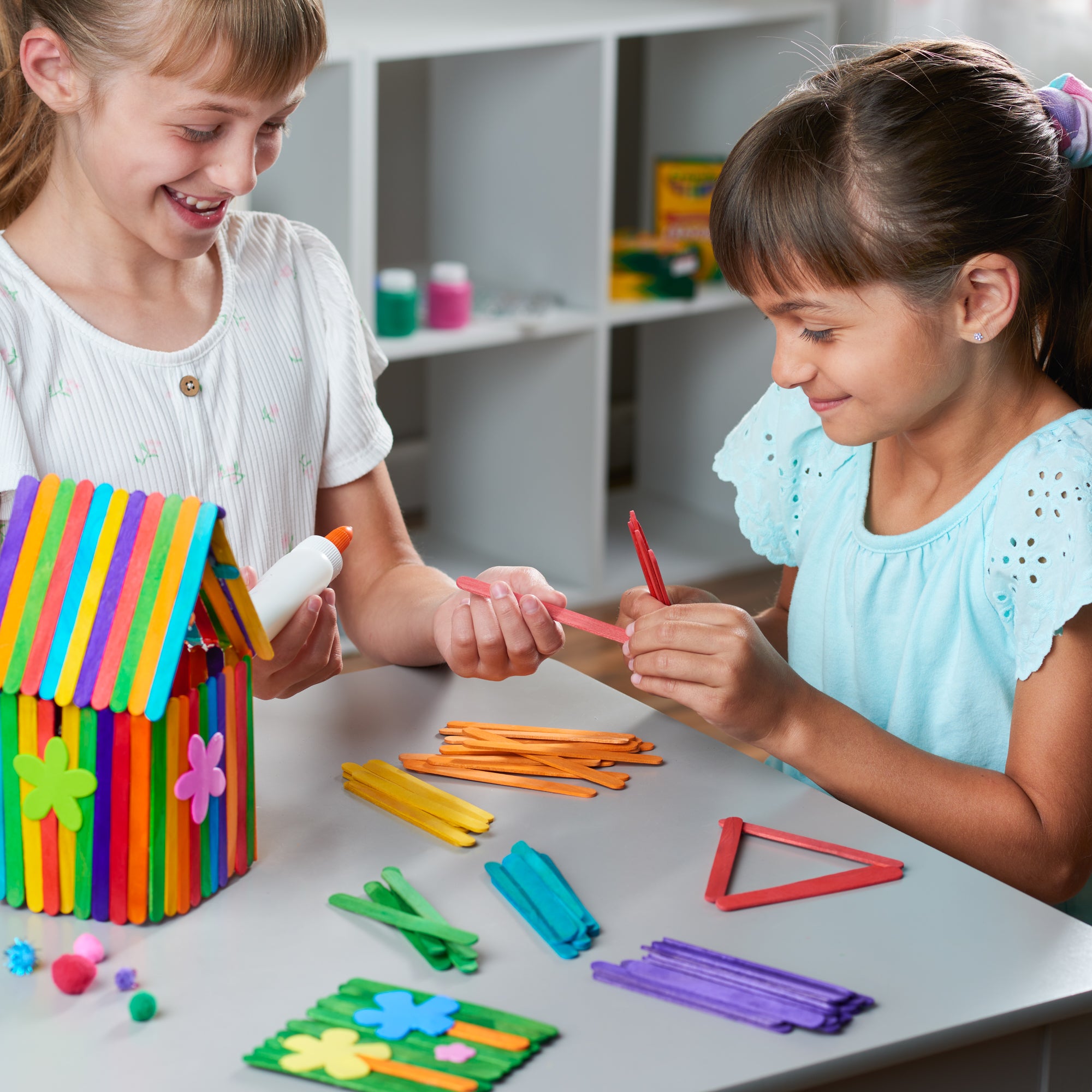 Colored Popsicle Sticks for Crafts - 4.5 Inch Multi-Purpose Wooden Sticks - Comfy Package