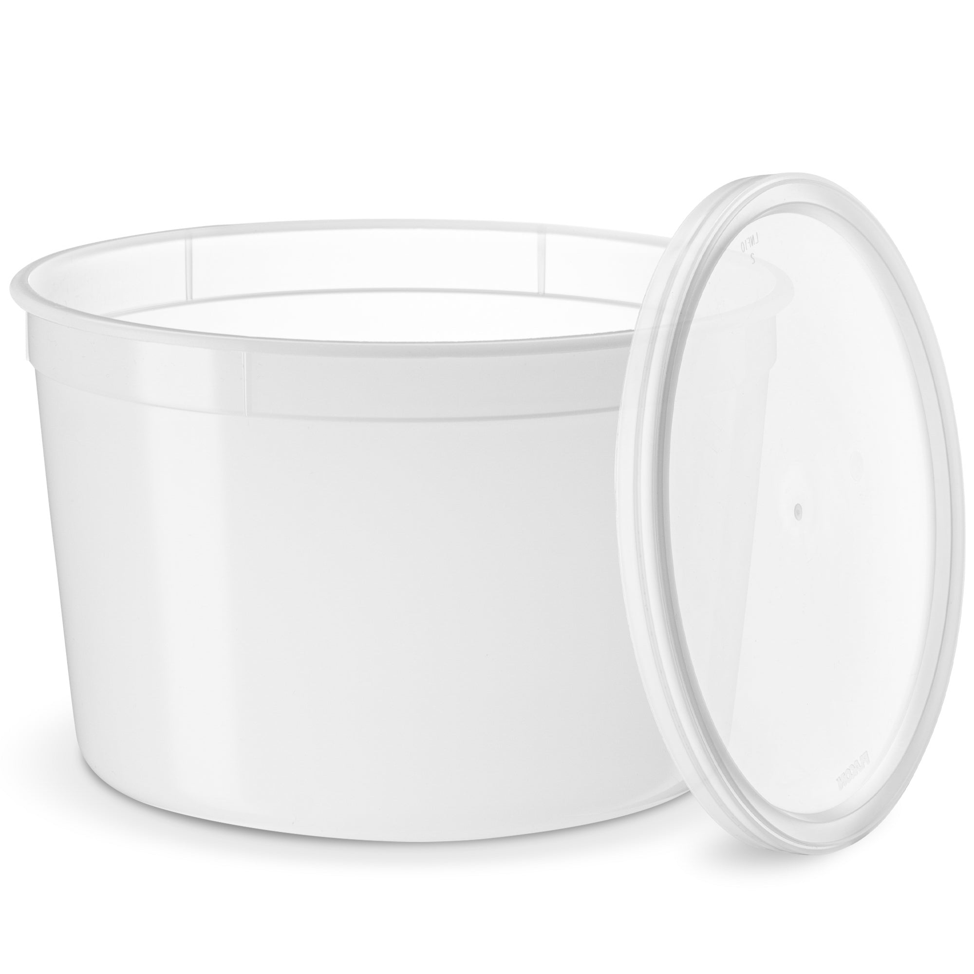 64 oz. Plastic Food Storage Deli Containers With Lids, Ice Cream Bucket & Soup Pail - Comfy Package