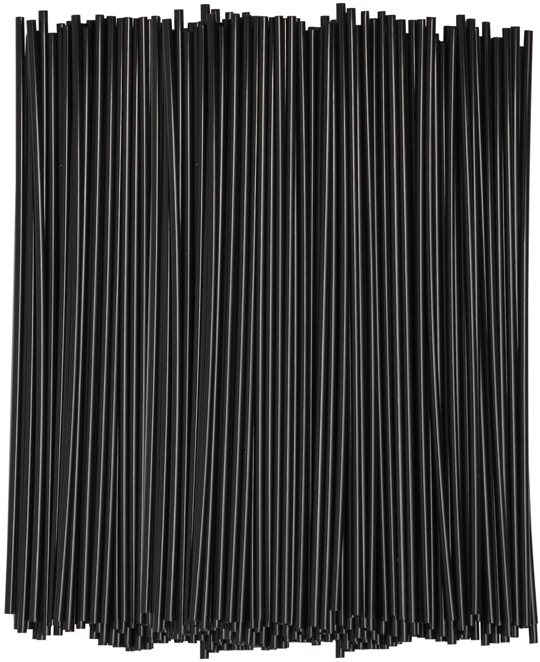 7 Inch Plastic Sip Stirrers/Straws - Disposable Stir Sticks for Coffee & Cocktail - Black - Comfy Package