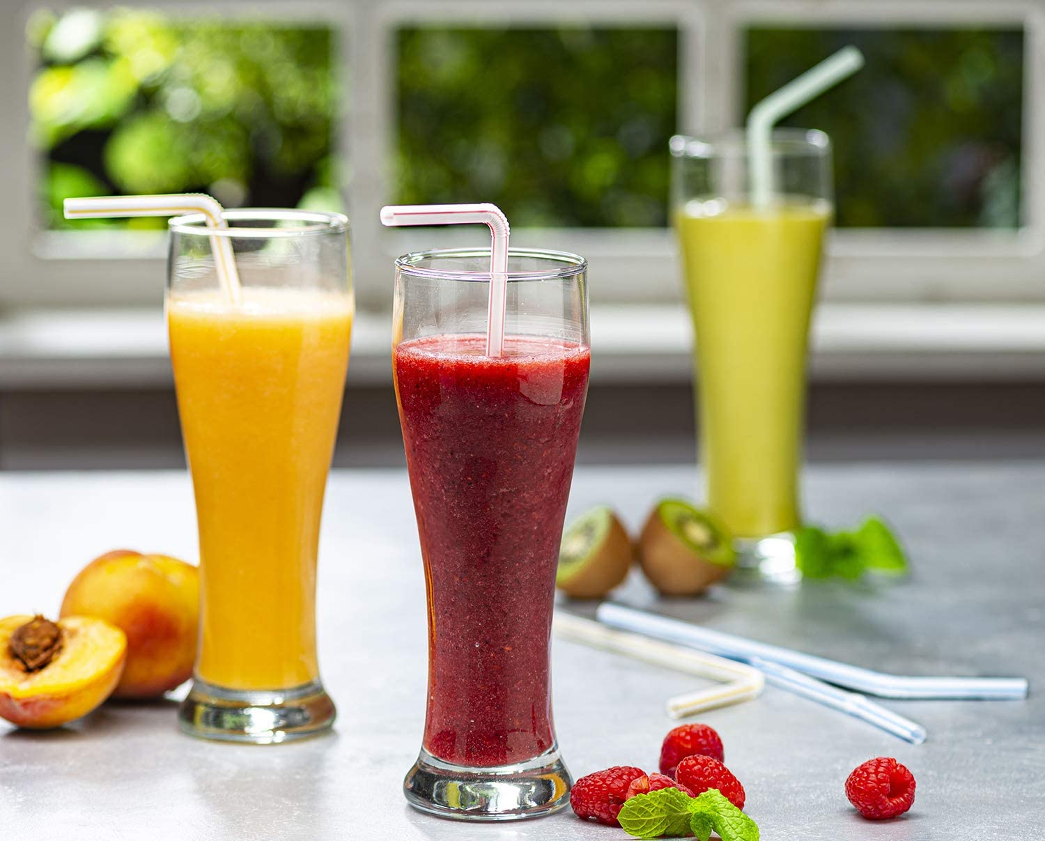 Striped Flexible Drinking Straws