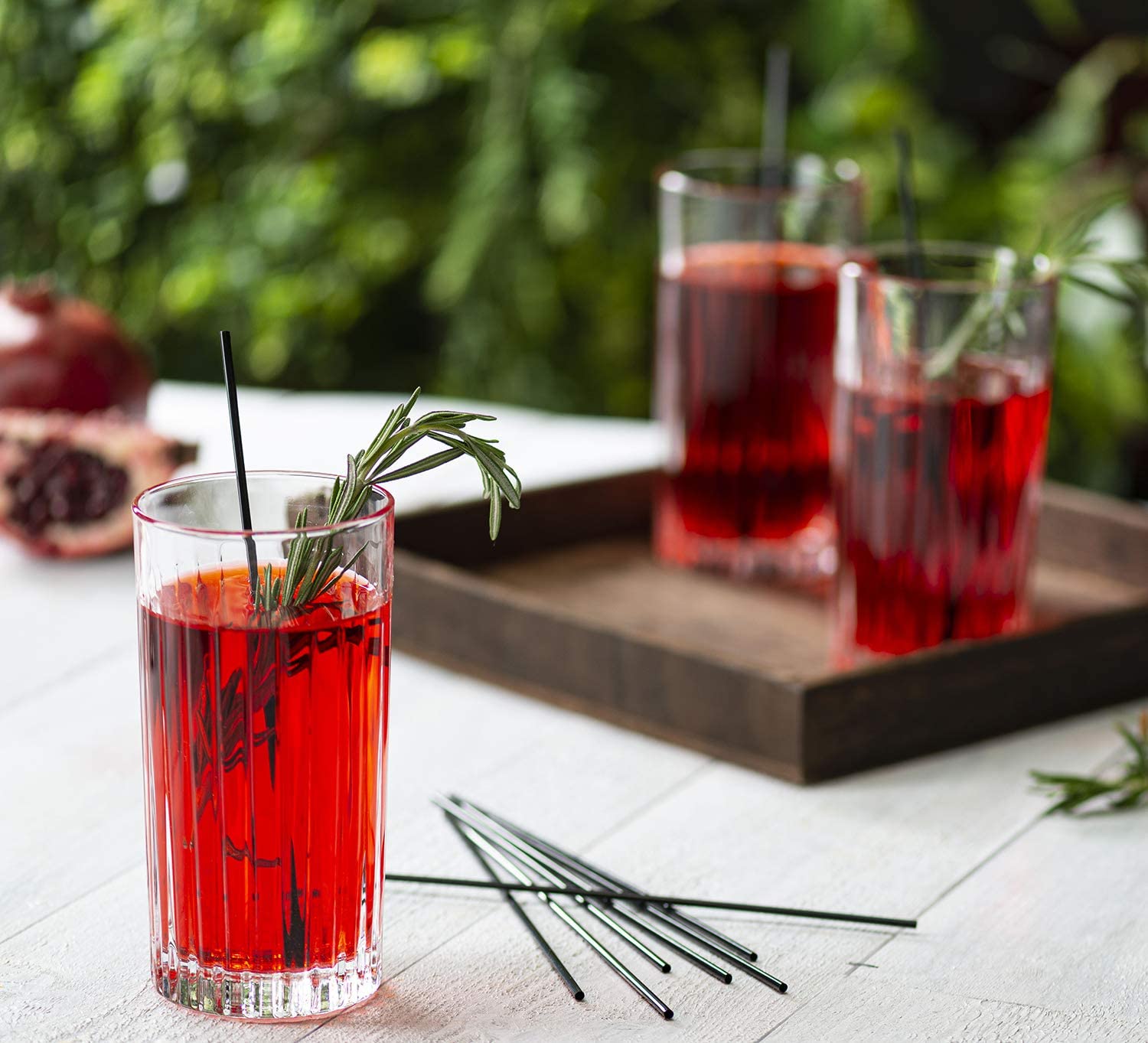 7 Inch Plastic Sip Stirrers/Straws - Disposable Stir Sticks for Coffee & Cocktail - Black - Comfy Package