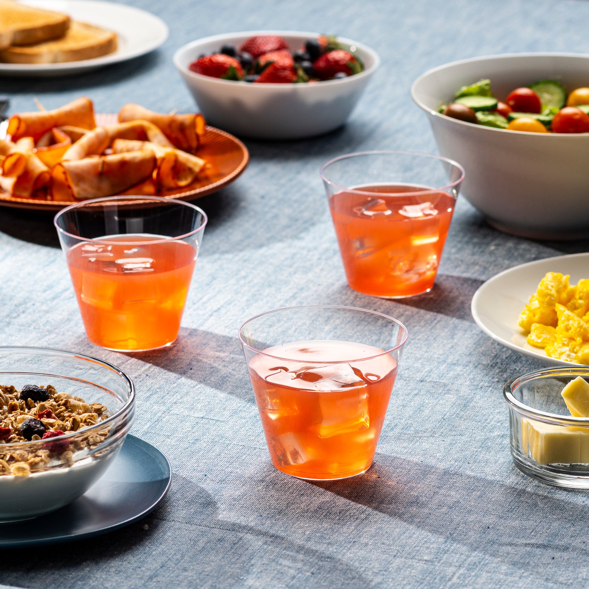 9 oz. Squat Clear Hard Plastic Cups / Tumblers Small Disposable Party Cocktail Glasses