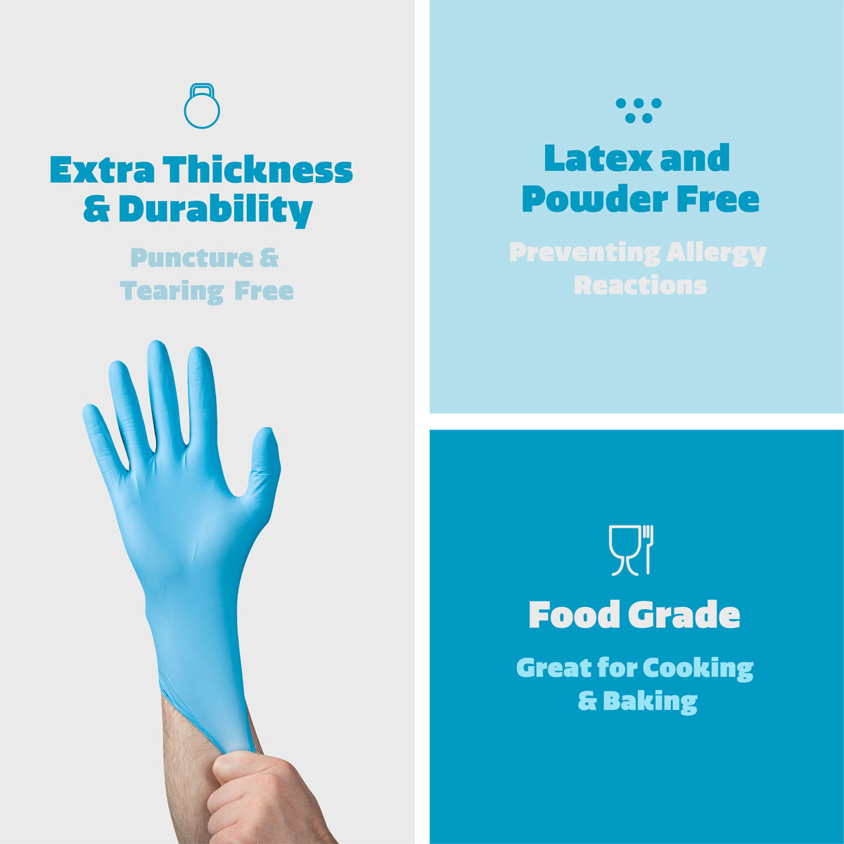 Synthetic Vinyl Blend Disposable Plastic Gloves Powder & Latex Free - Large - Comfy Package