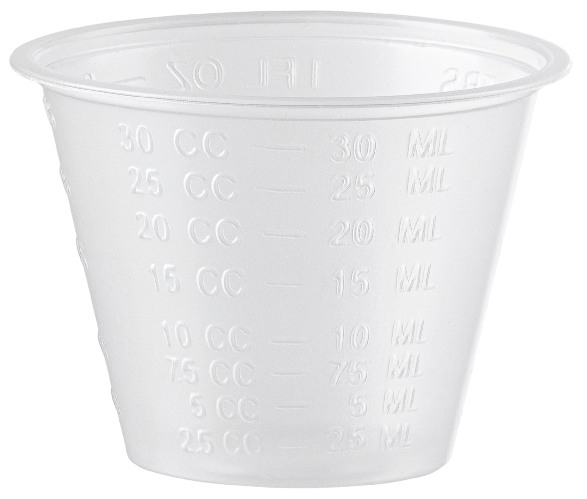 1 oz. Plastic Disposable Medicine Measuring Cup for Liquid Medicine, Epoxy, & Pills