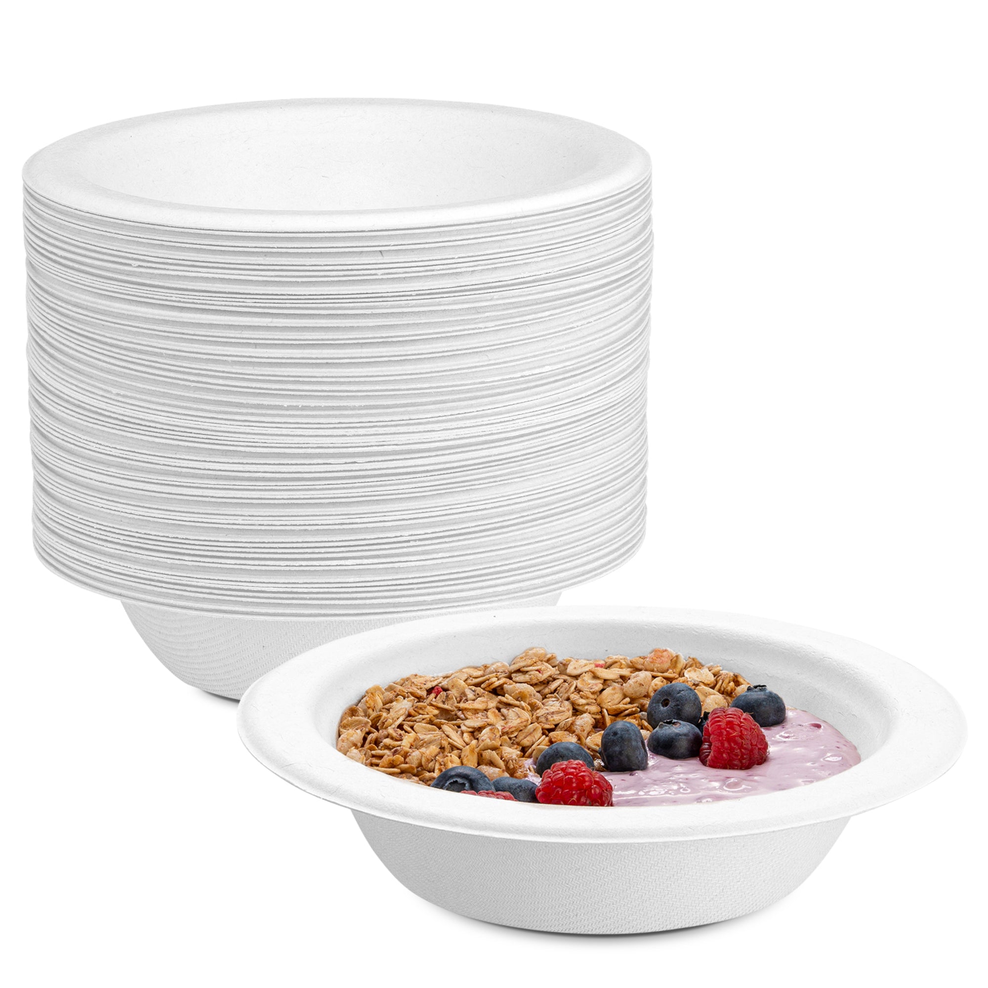16 oz. Heavy-Duty Bowls Eco-Friendly 100% Compostable Disposable Sugarcane Paper Bowls