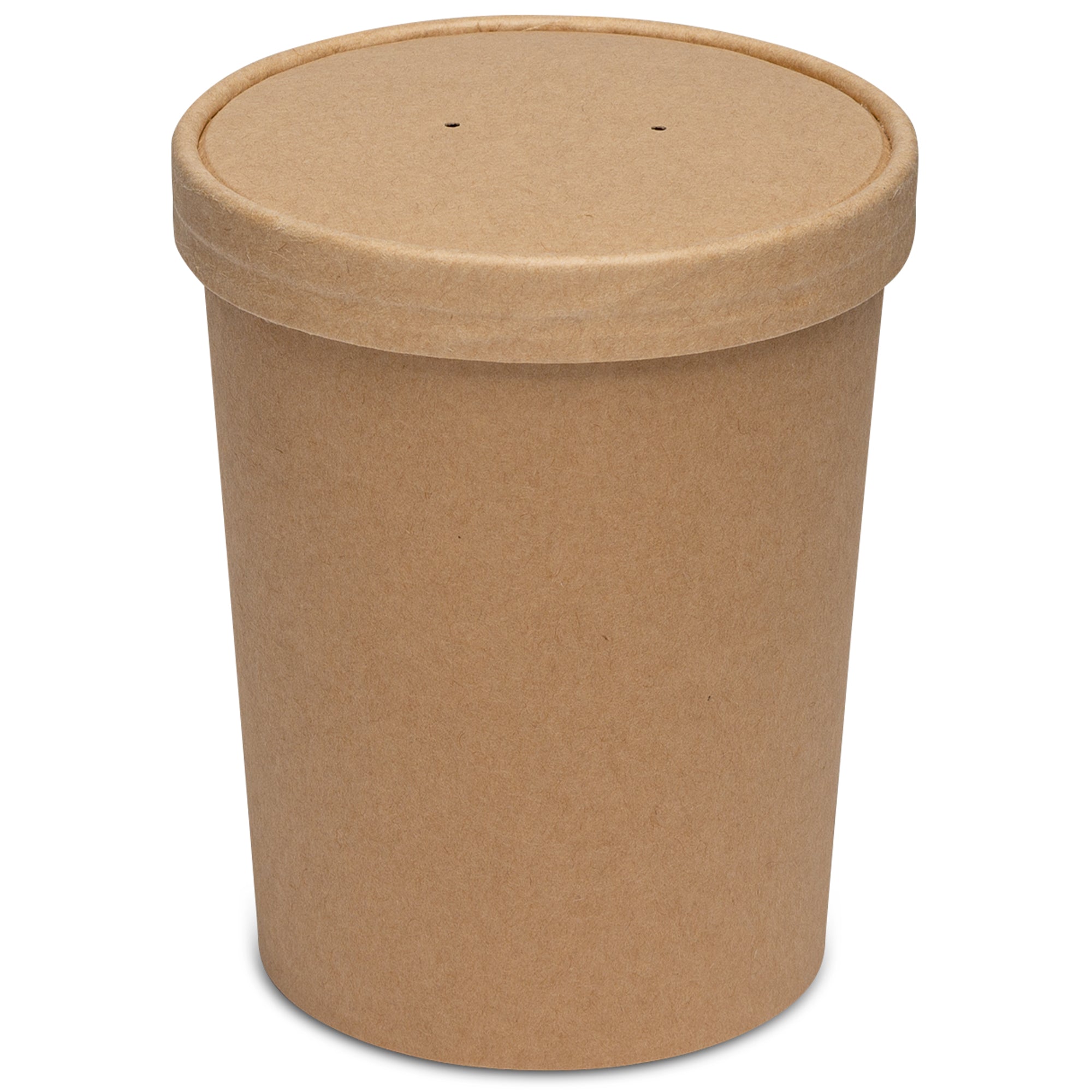 32 oz. Paper Food Containers With Vented Lids, To Go Hot Soup Bowls, Disposable Ice Cream Cups, Kraft - 25 Sets - Comfy Package