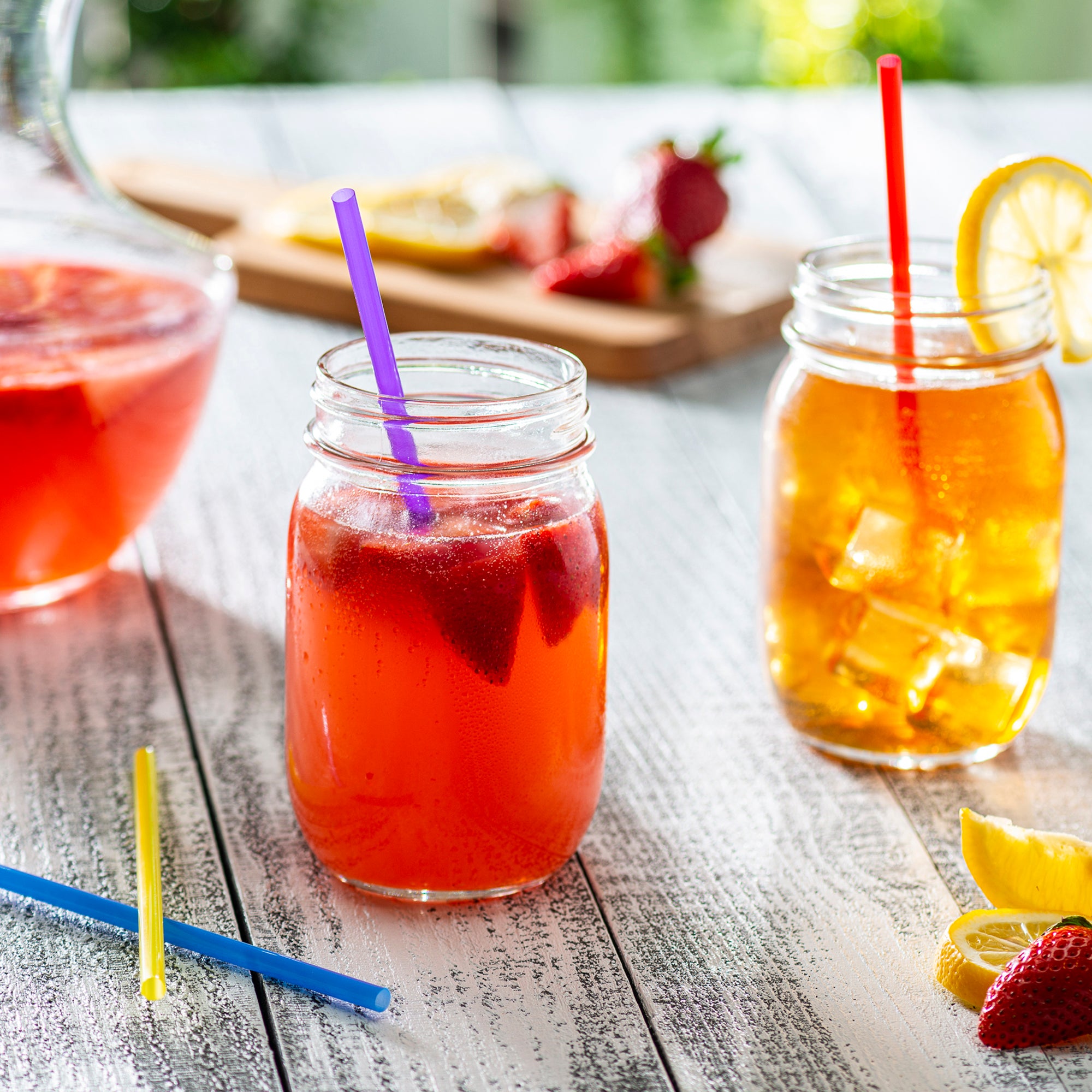 Disposable Plastic Drinking Straws - 7.75" High - Assorted Colors - Comfy Package