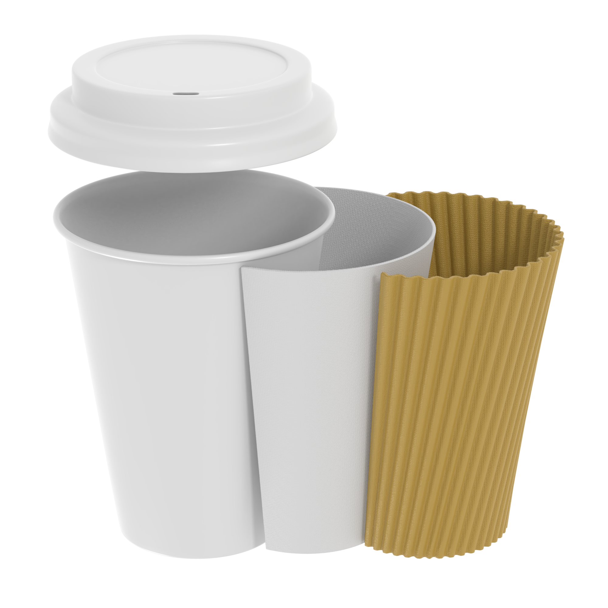 [Case of] 12 oz Insulated Ripple Paper Hot Coffee Cups With Lids & Stirrers