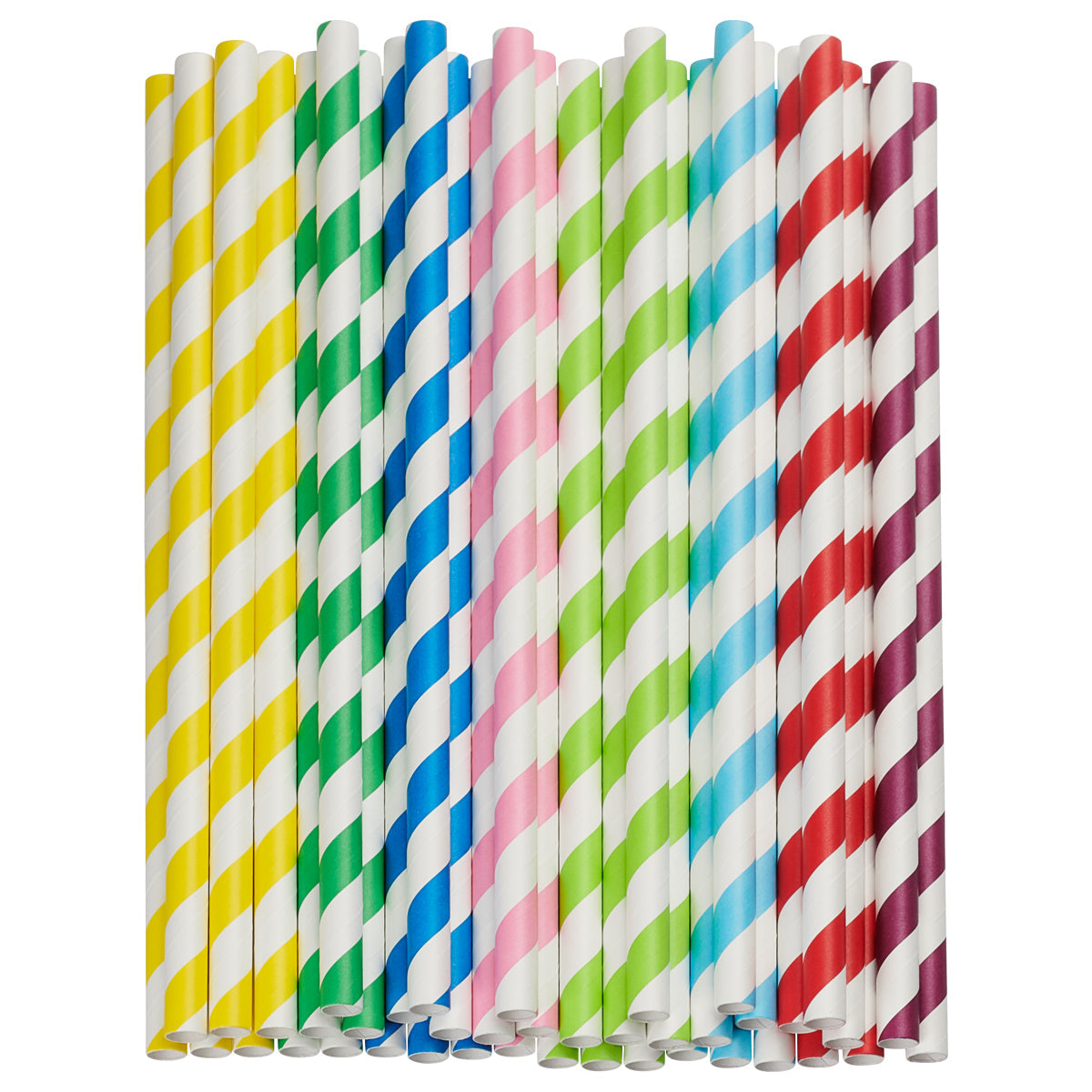 100ct Jumbo Paper Smoothie Straws 100% Biodegradable Assorted Colors - Comfy Package