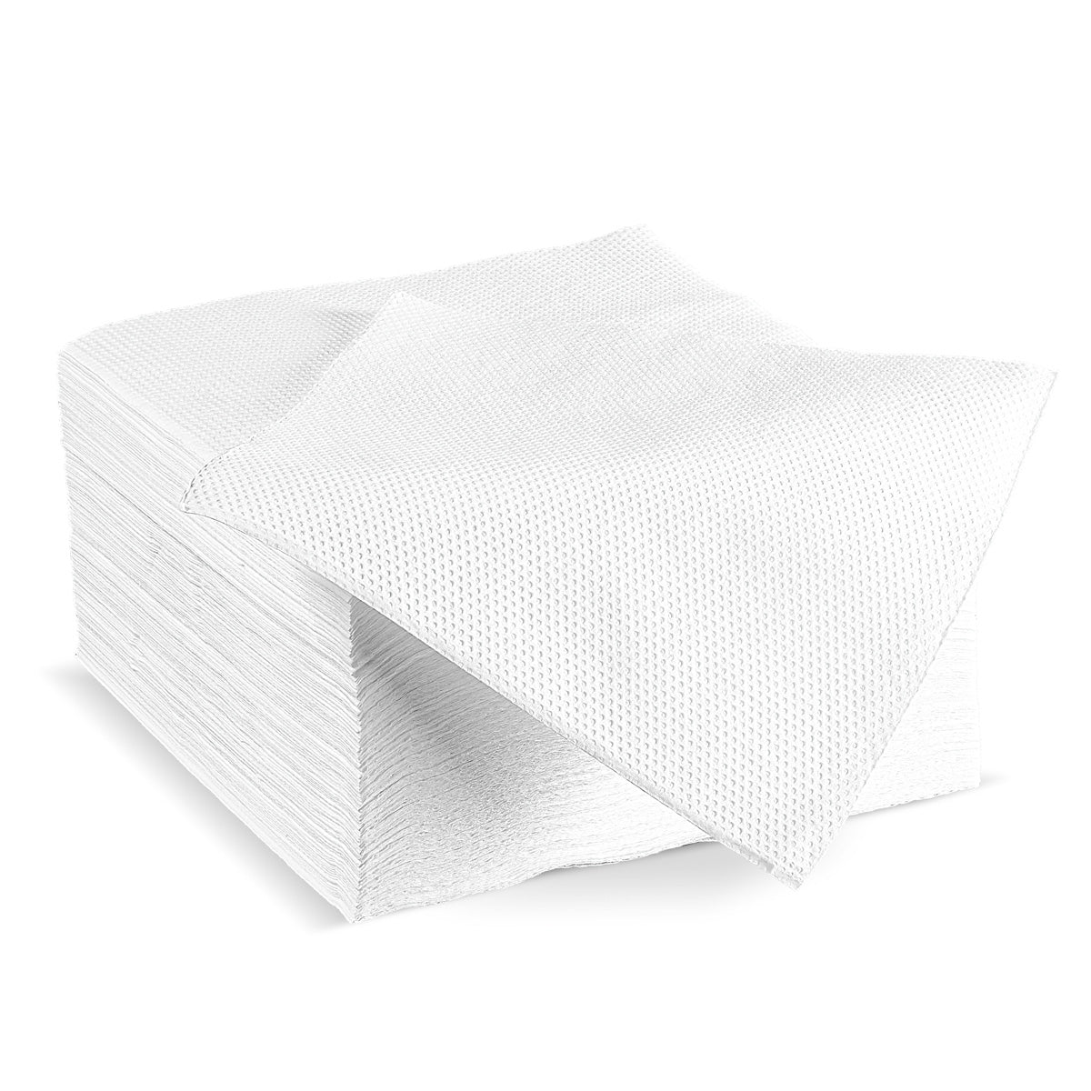 1-ply White Lunch Napkins - 12x12 Disposable Absorbent Paper Napkins - Comfy Package