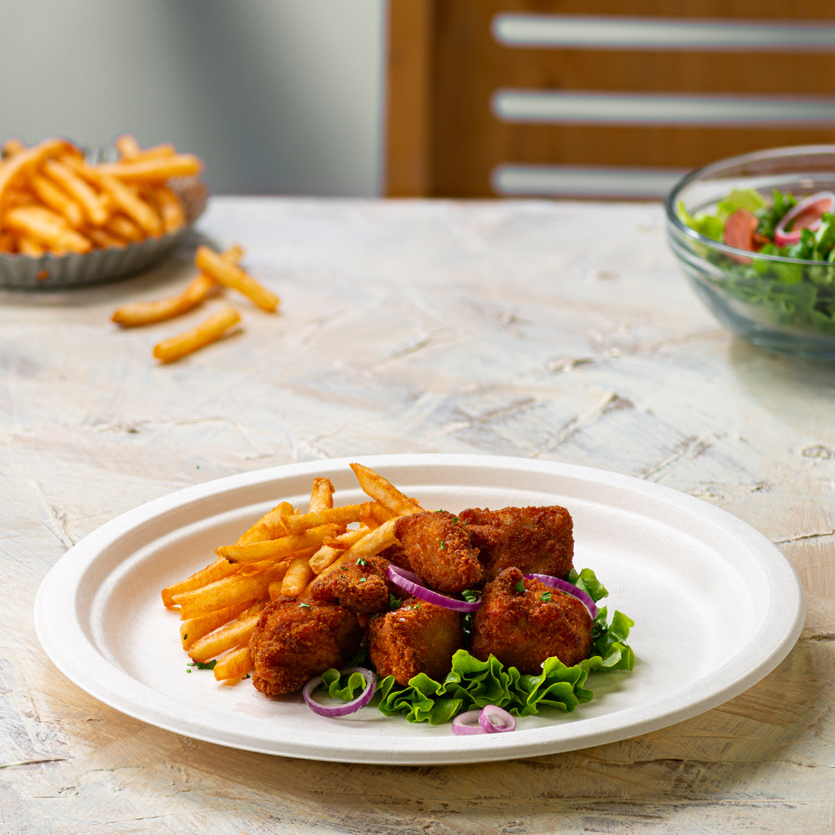 10 Inch Heavy-Duty Plates Eco-Friendly 100% Compostable Disposable Sugarcane Paper Plates - Comfy Package