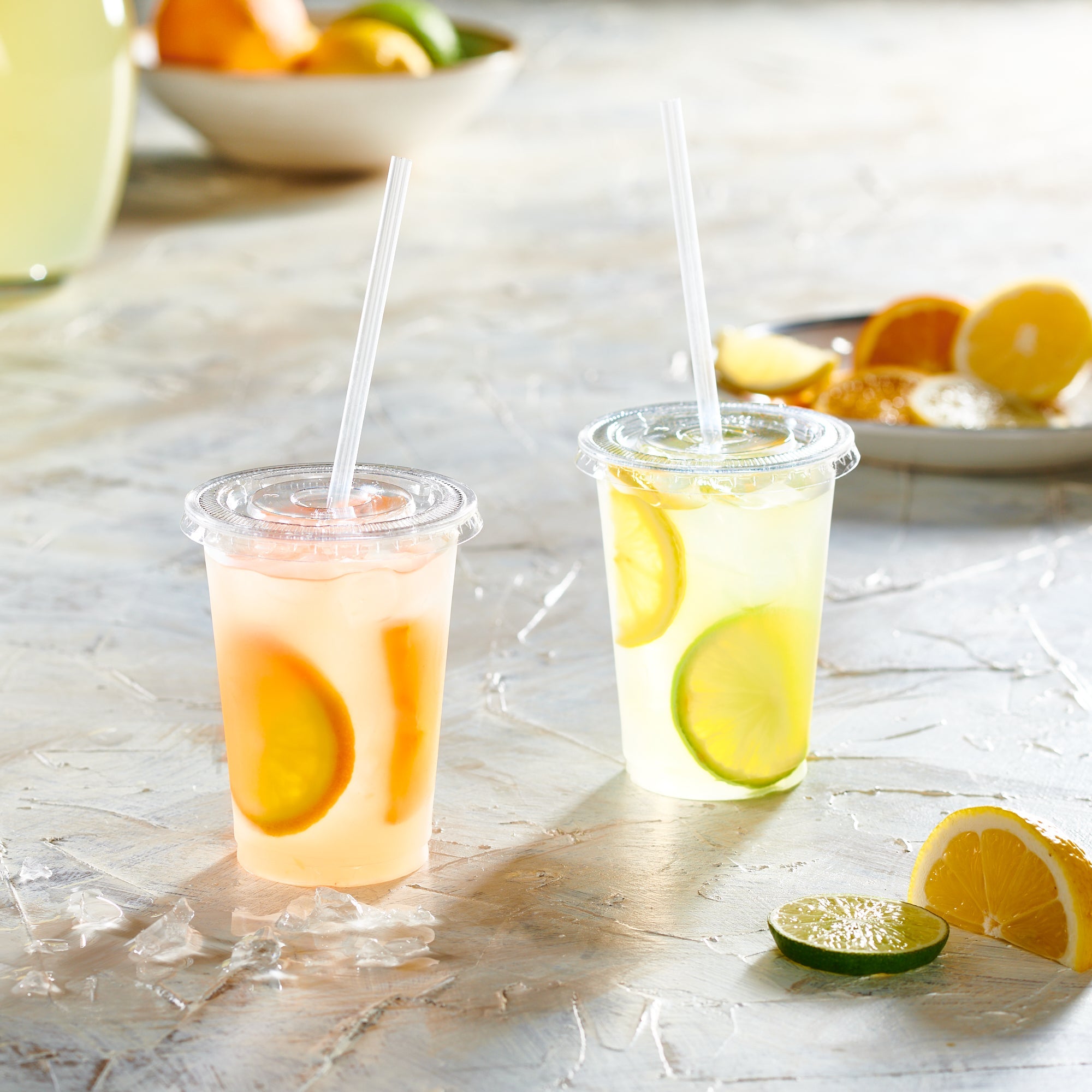 10 oz. Crystal Clear Plastic Cups With Flat Lids - Comfy Package