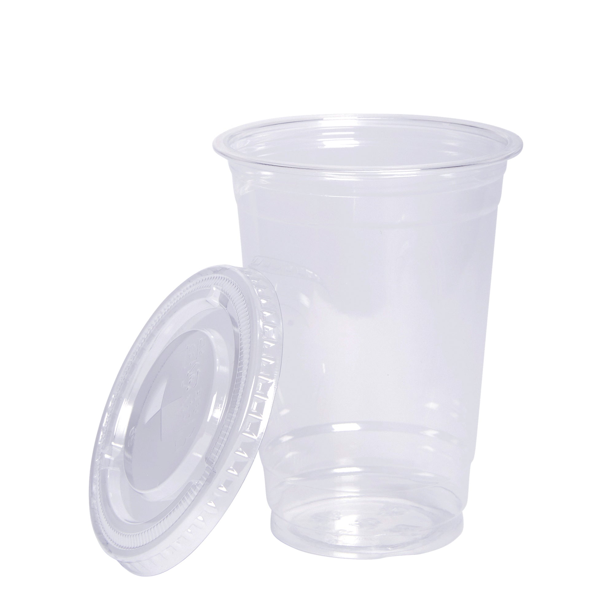10 oz. Crystal Clear Plastic Cups With Flat Lids - Comfy Package
