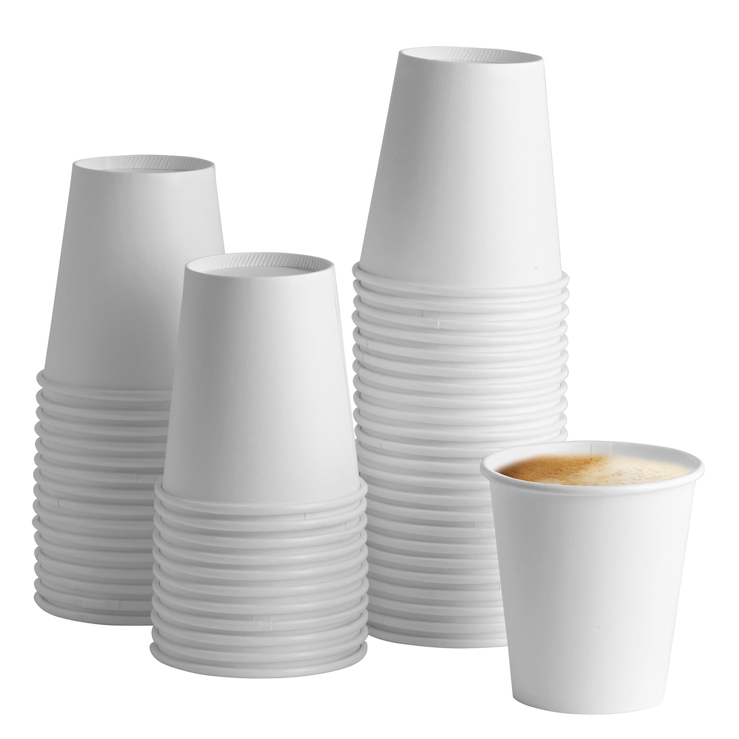 10 oz. Squat White Paper Hot Cups - Comfy Package