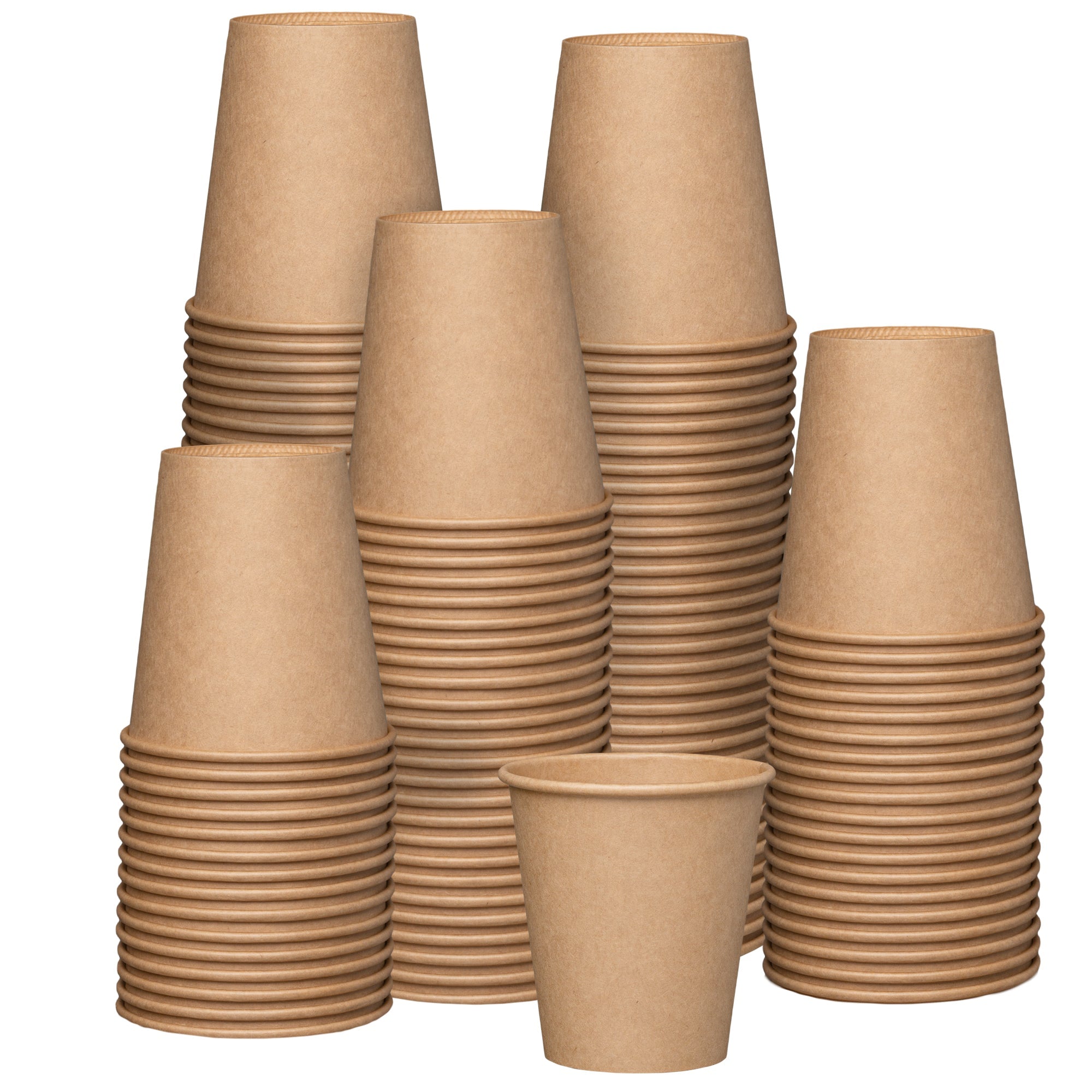10 oz. Kraft Paper Hot Coffee Cups- Unbleached - Comfy Package