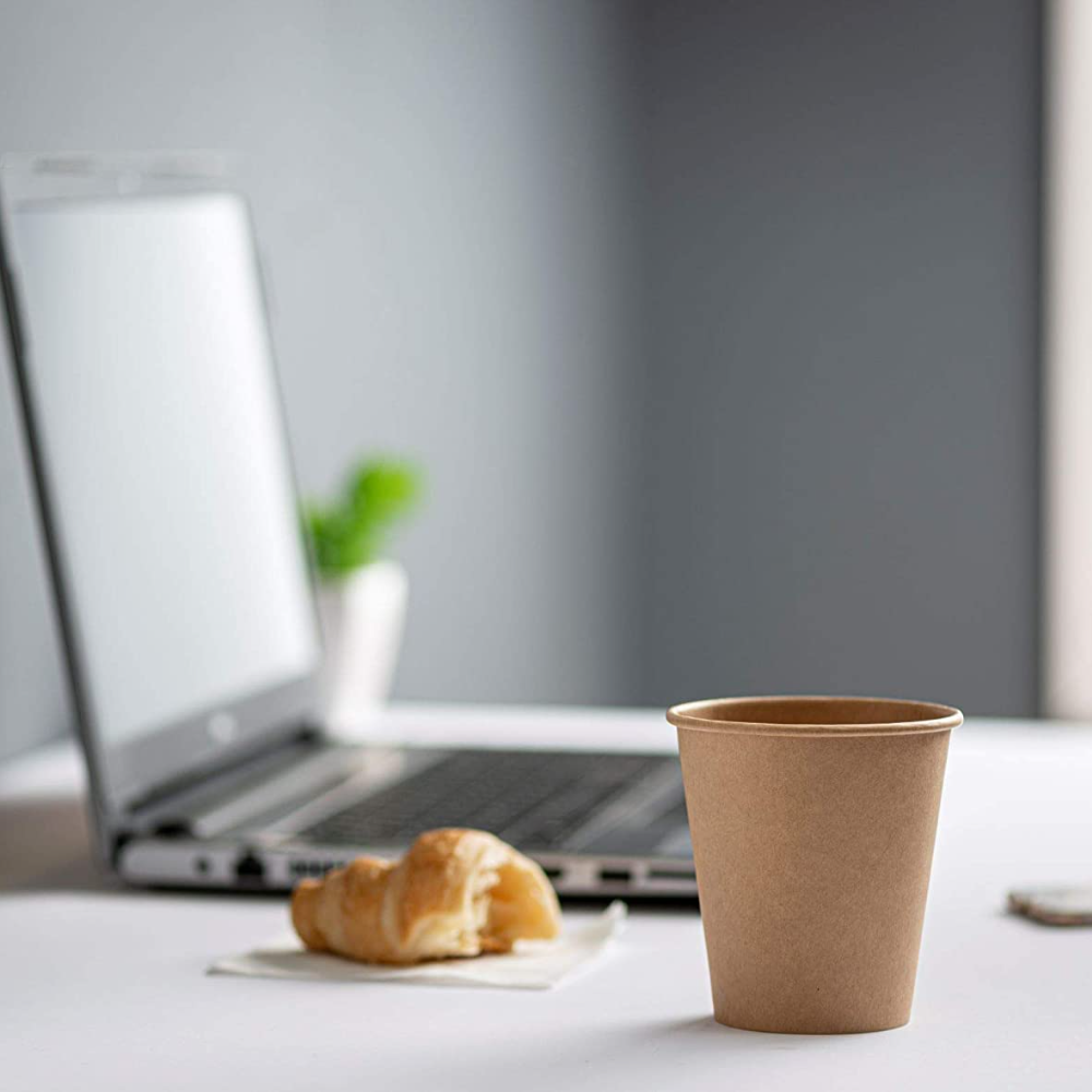 [10 oz.] Kraft Paper Hot Coffee Cups- Unbleached