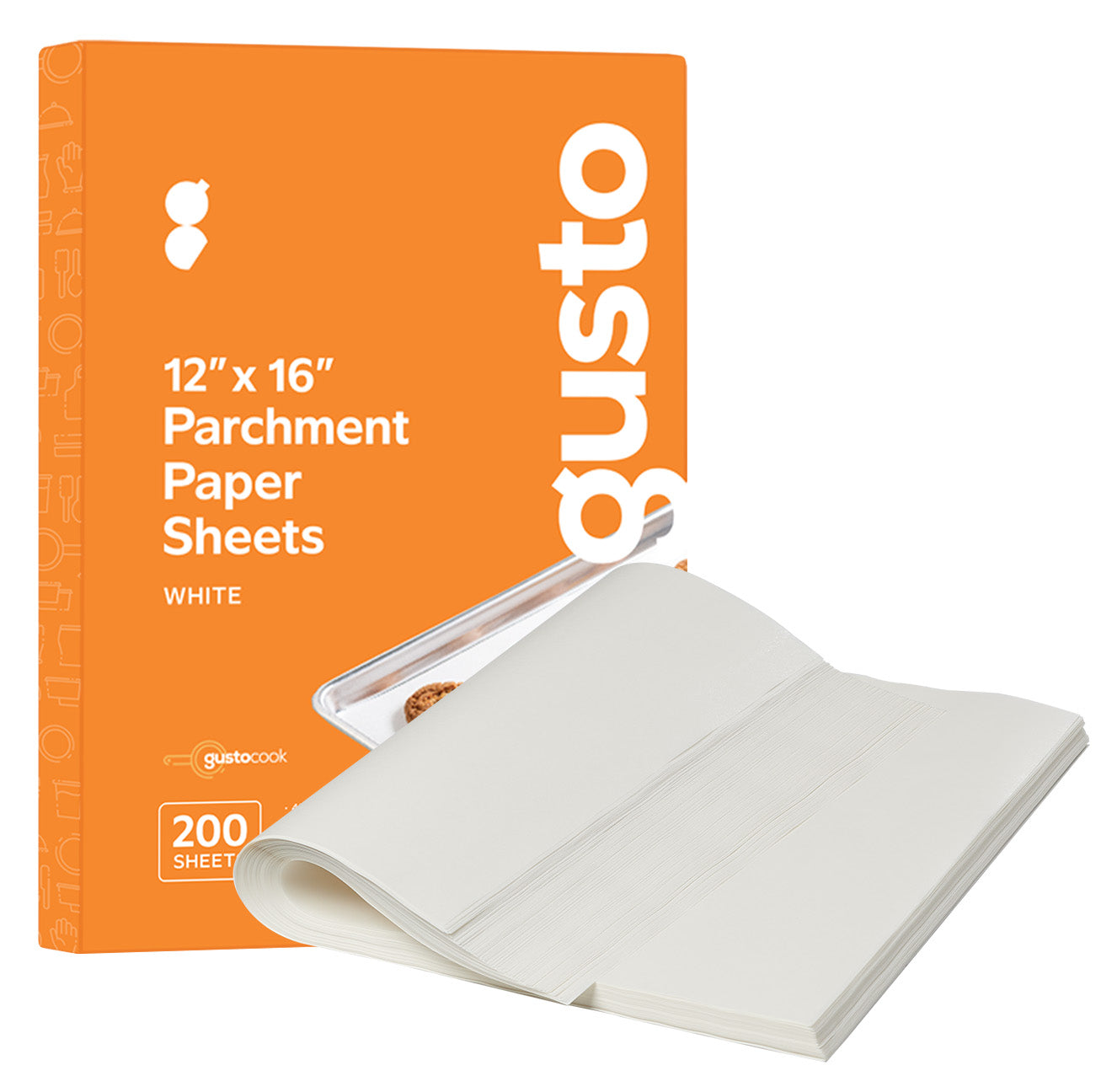 12 x 16 Inch - Precut Baking Parchment Paper Sheets - White - Comfy Package