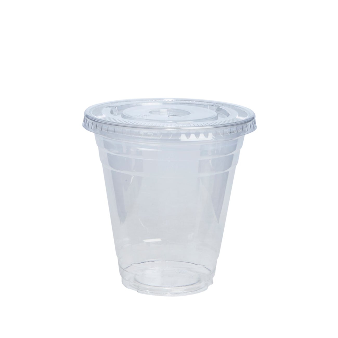 12 oz. Crystal Clear Plastic Cups With Flat Lids - Comfy Package
