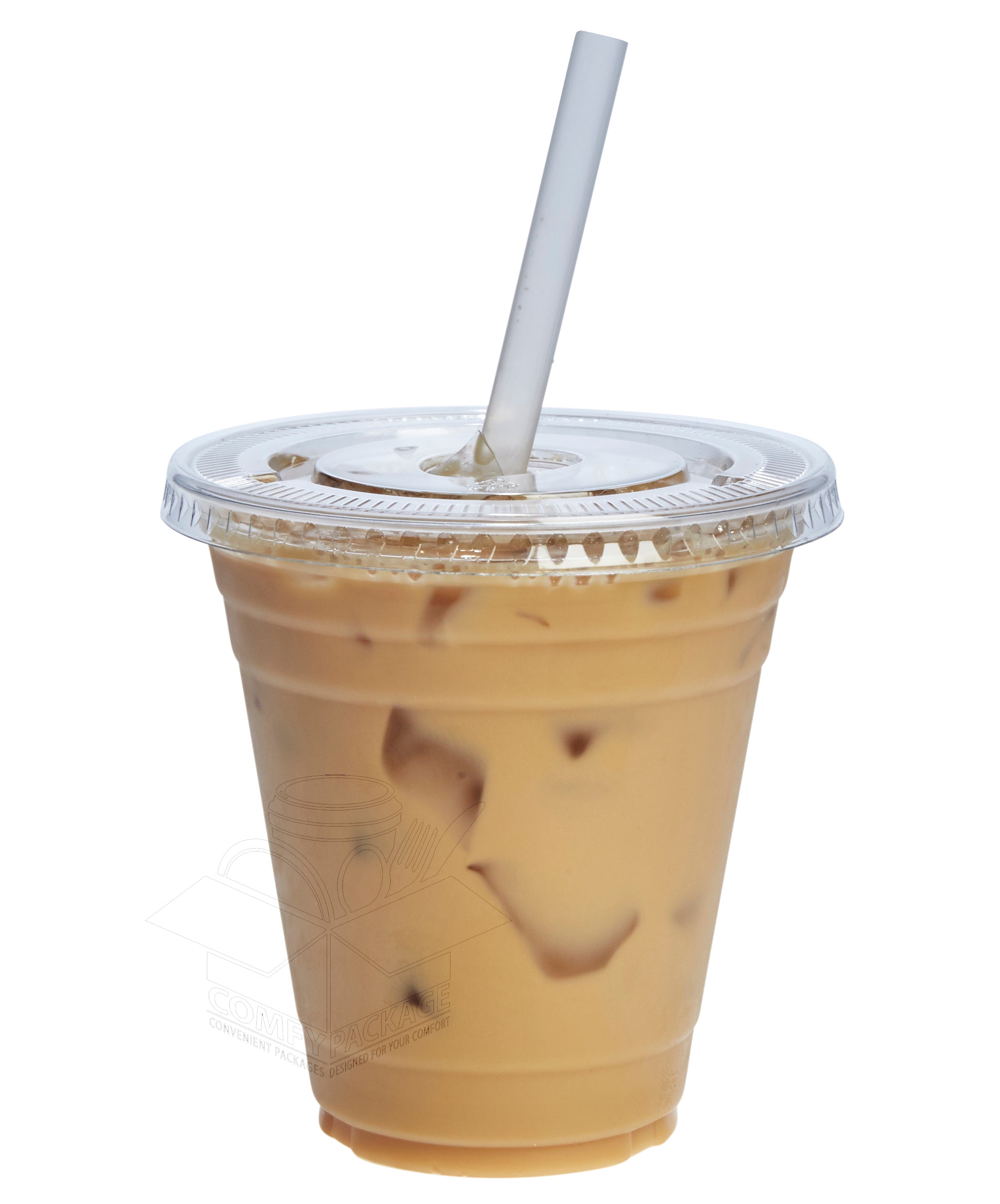 12 oz. Crystal Clear Plastic Cups With Flat Lids