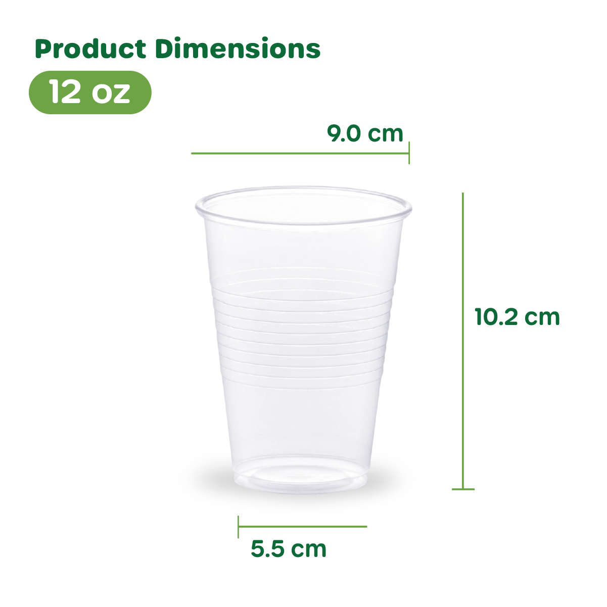 [Case of 1,440]  12 oz. Clear PP Plastic Cups