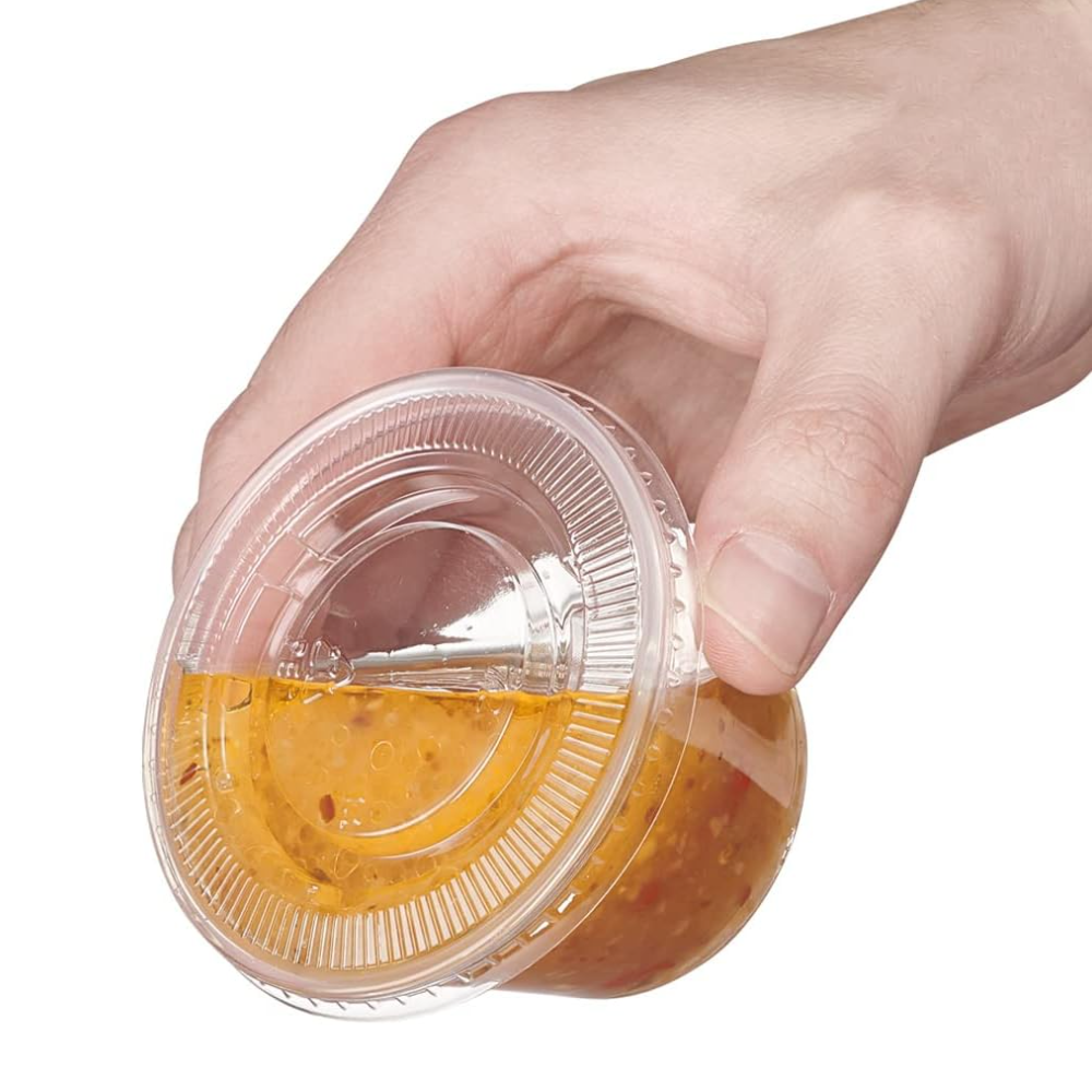 4 oz. Plastic Disposable Portion Cups With Lids - Souffle Cups