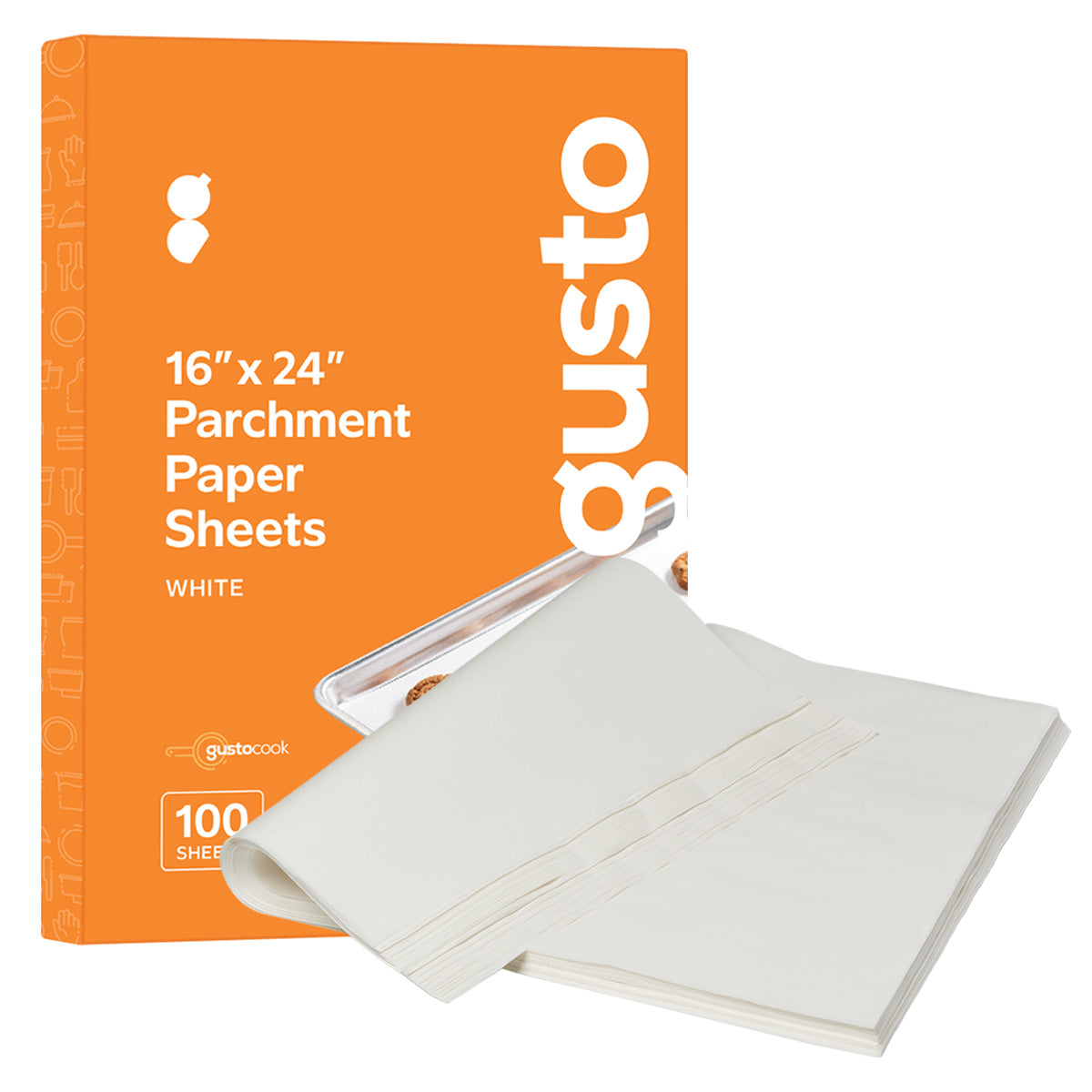 16 x 24 Inch - Precut Baking Parchment Paper Sheets Non-Stick Sheets - White
