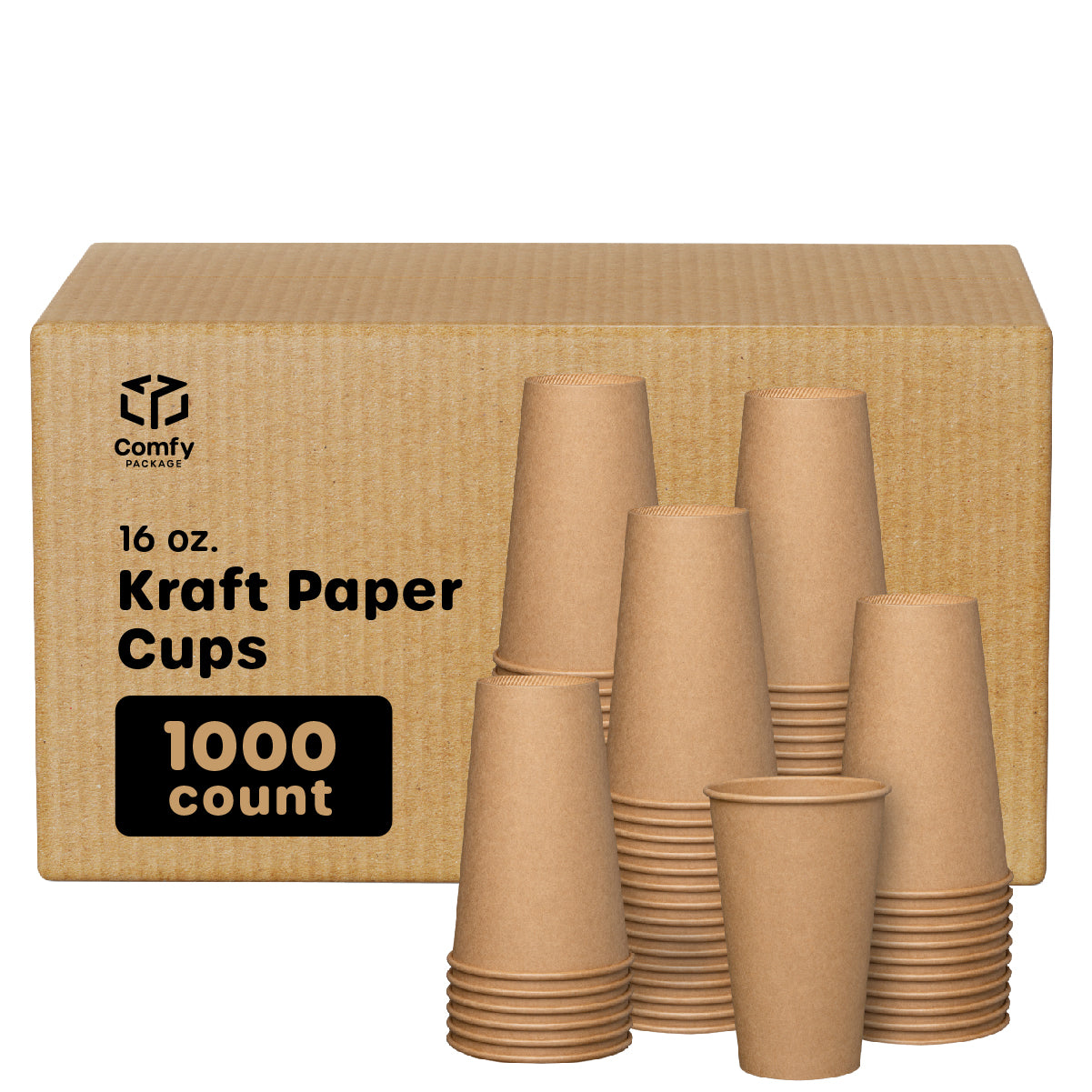 [16 oz.] Kraft Paper Hot Coffee Cups - Unbleached