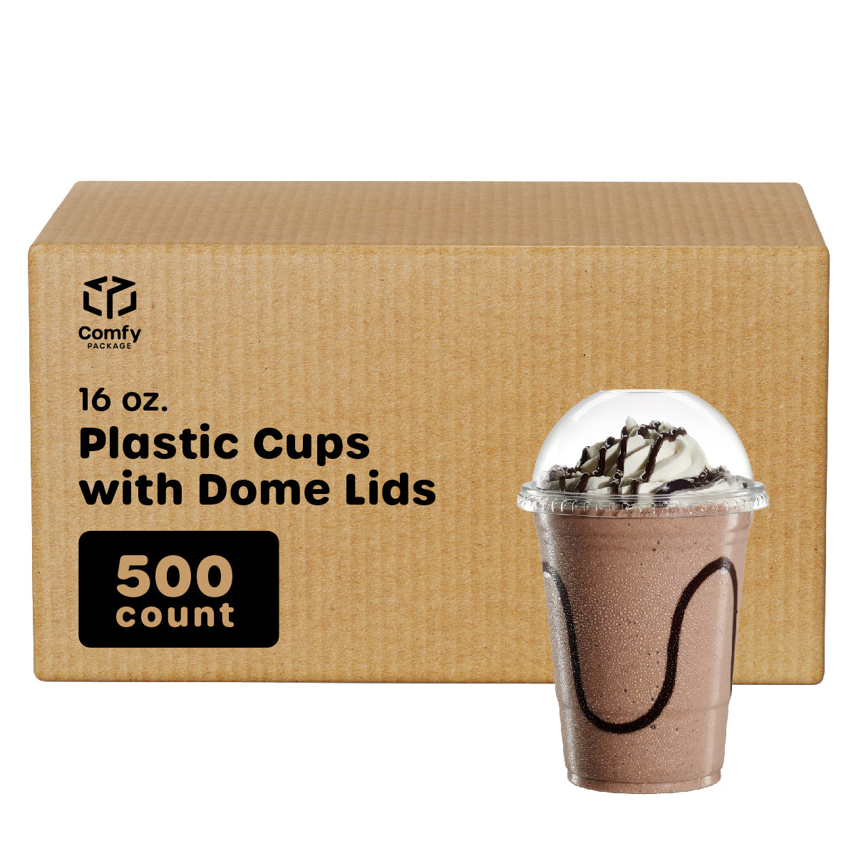 16 oz. Clear Plastic Cups with Dome Lids