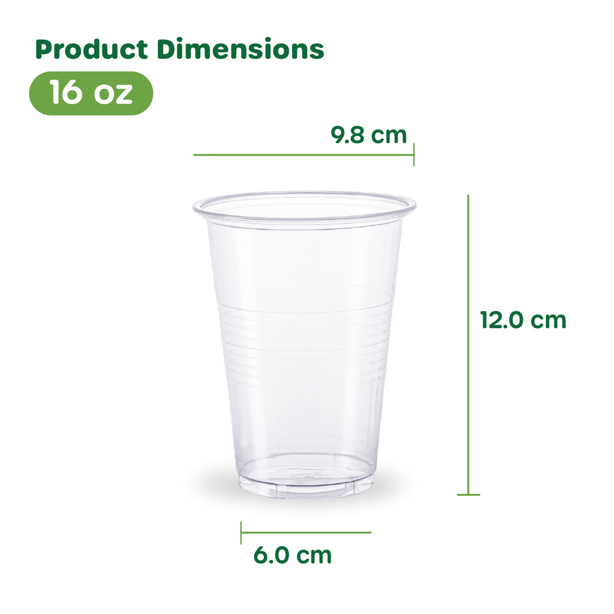 [Case of 1,440] 16 oz. Clear PP Plastic Cups