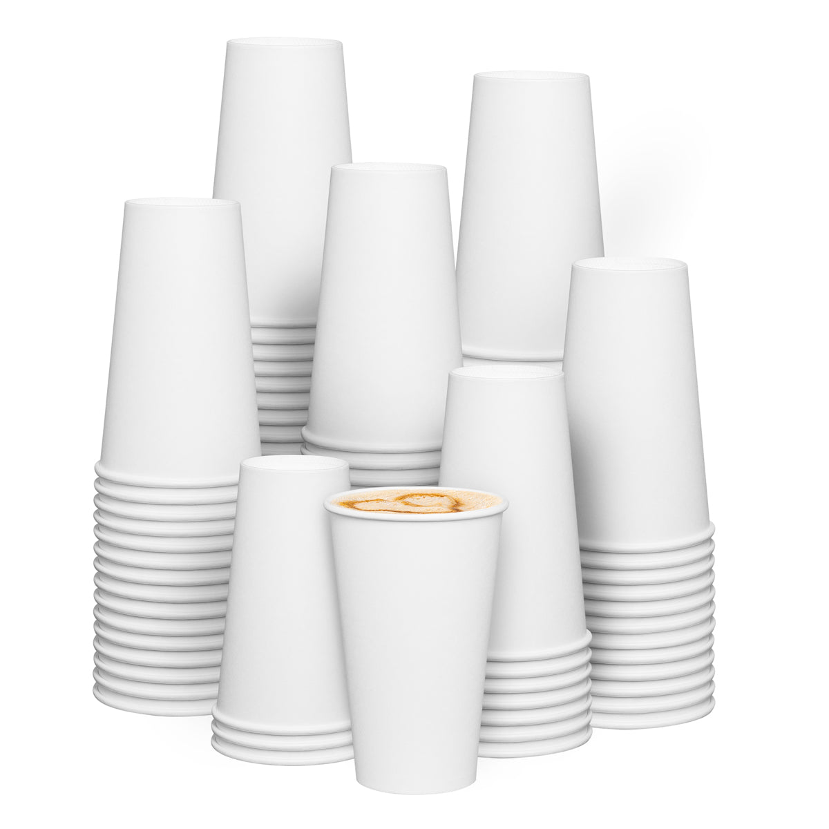 [16 oz.] White Paper Hot Cups - Coffee Cups