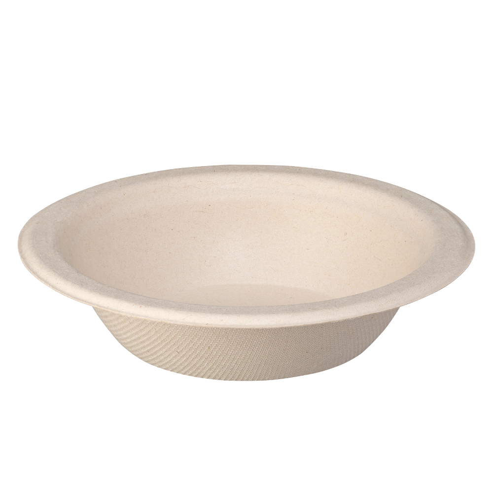 100% Compostable 12 oz. Heavy-Duty Paper Bowls Eco-Friendly Disposable Sugarcane - Kraft