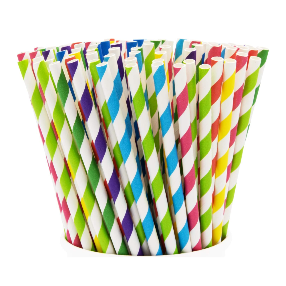 Paper Drinking Straws 100% Biodegradable - Assorted Colors