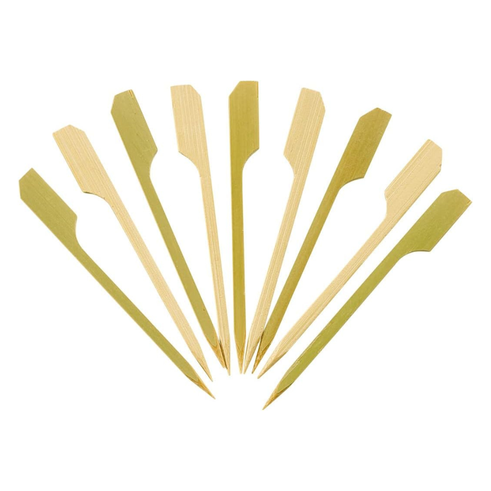 3.5 Inch Bamboo Wooden Paddle Picks Skewers - Comfy Package