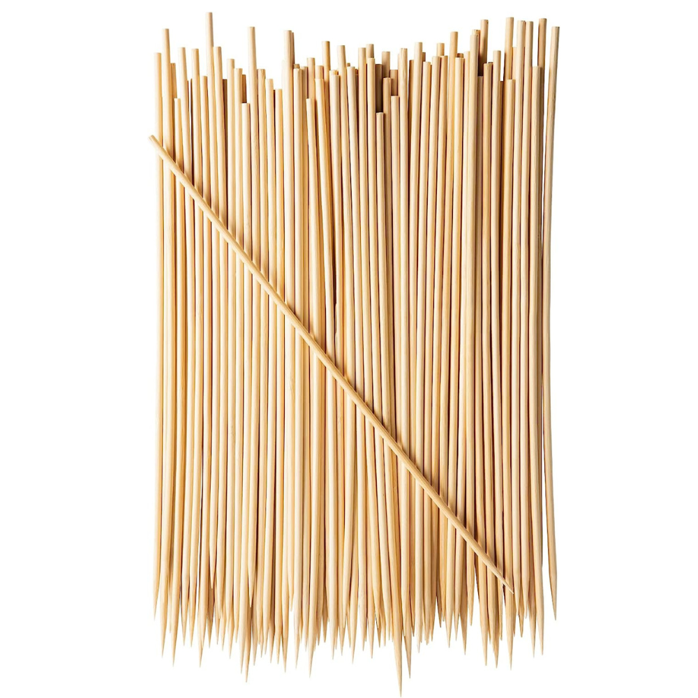 12" Bamboo Shish Kabob/Kebab Skewer Wood Sticks for BBQs, Appetizers, Corn Dog, & Grilling