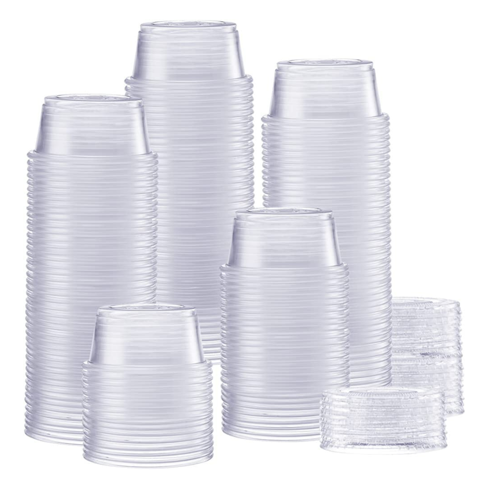 5.5 oz. Plastic Disposable Portion Cups With Lids - Souffle Cups - Comfy Package